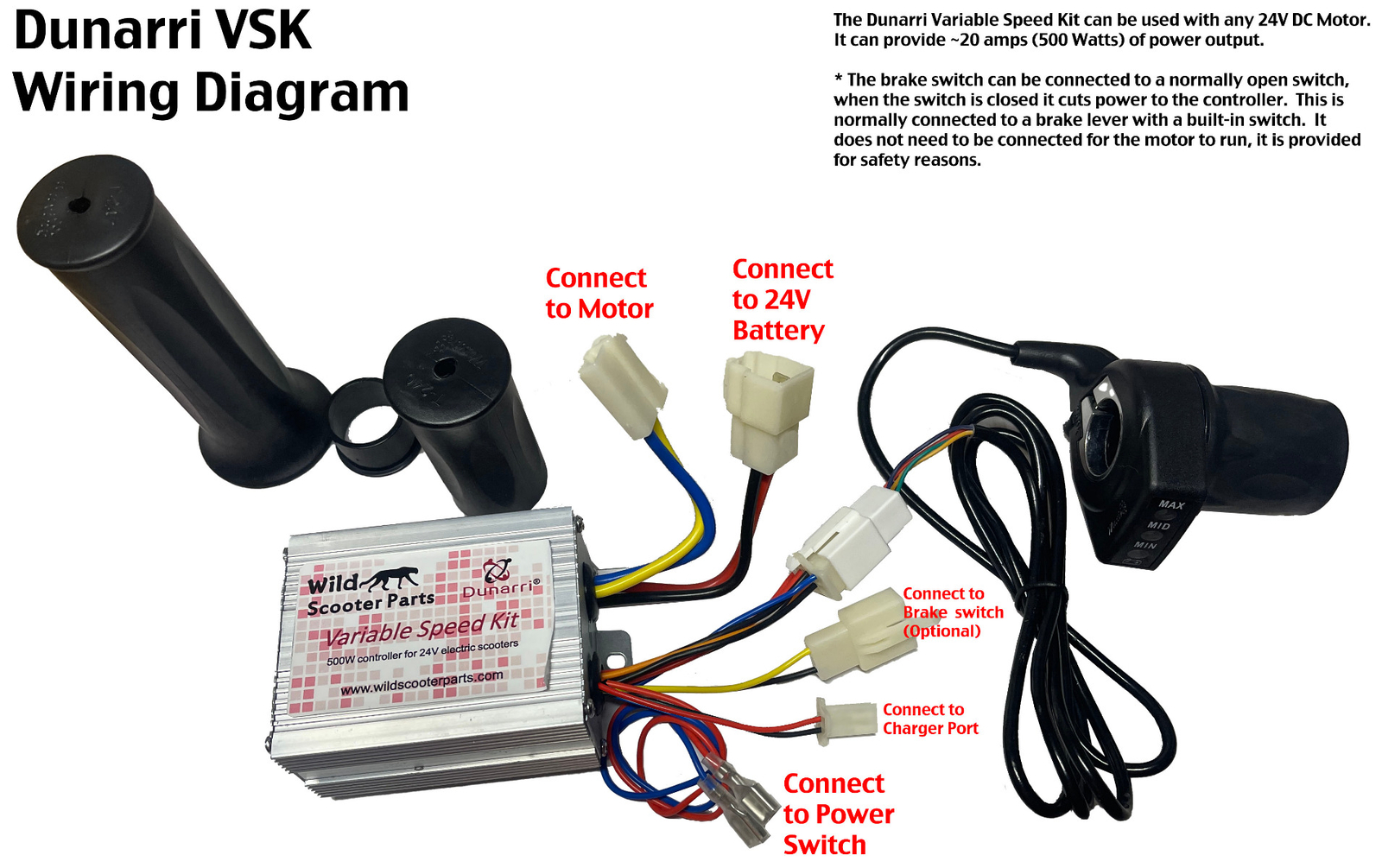 Razor Pocket Mod Rocket Variable Speed Kit - throttle controller, electrical kit