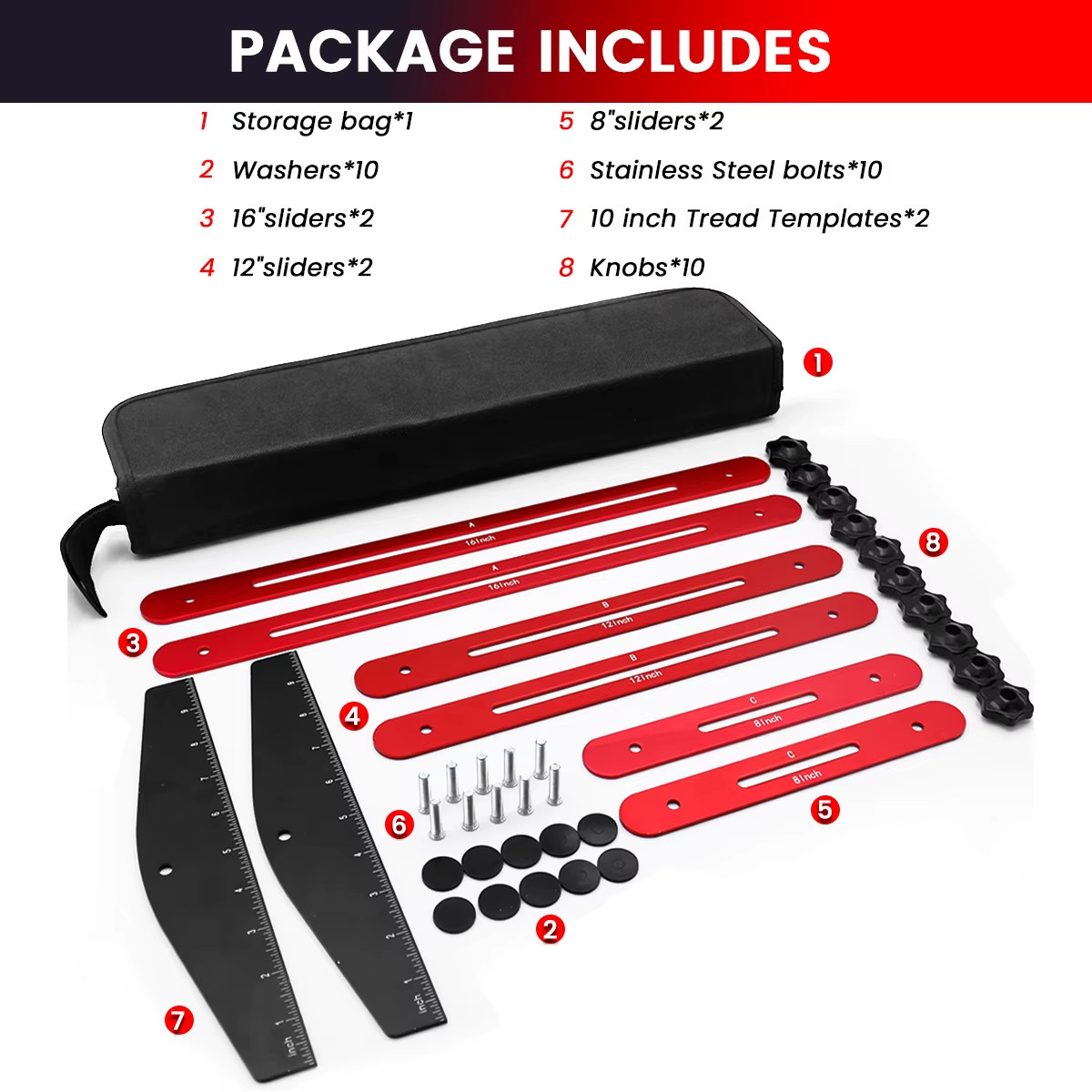 Step Measuring Jig Stair Tread Template Tool with Ruler Angle Guide