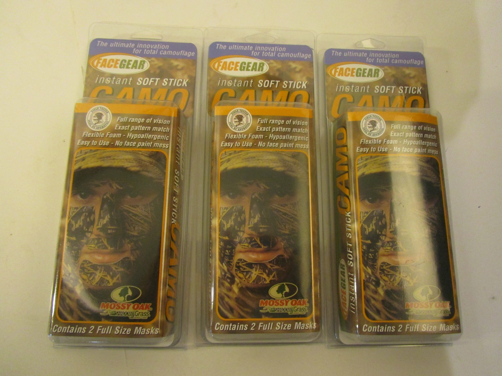 CAMO  SOFT STICK    LOT OF 6   HUNTING   Face Mask Camo   MOSSY OAK