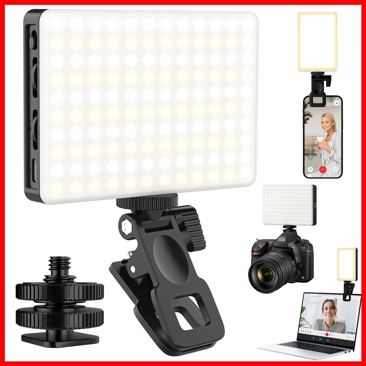 Singwil 120 LED Selfie Light for iPhone, 5000mAh Rechargeable, 3 Lighting