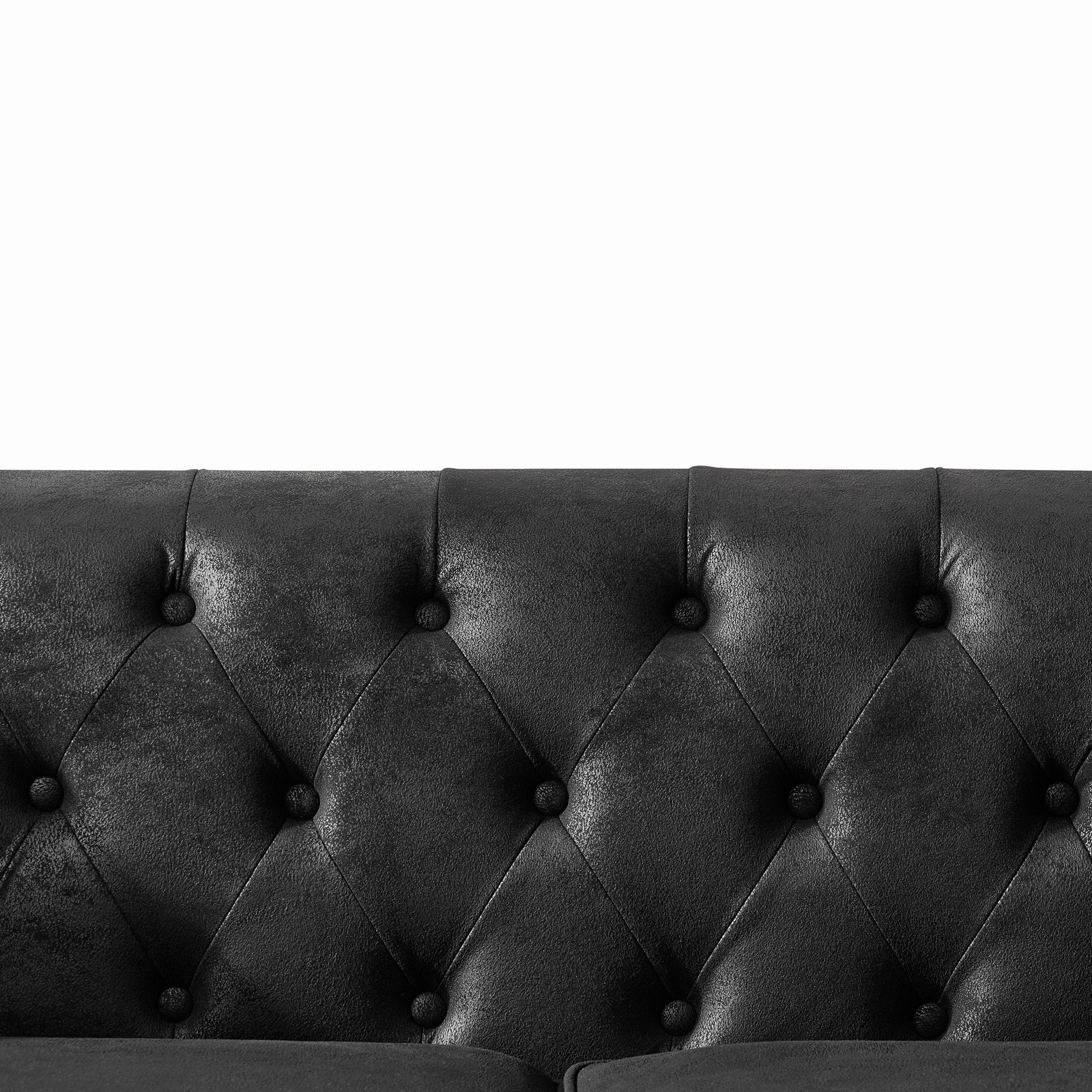 83"Chesterfield ‌tech Fabric Sofa,High-tech Fabric Roll Armrest Sofa,Upholstere