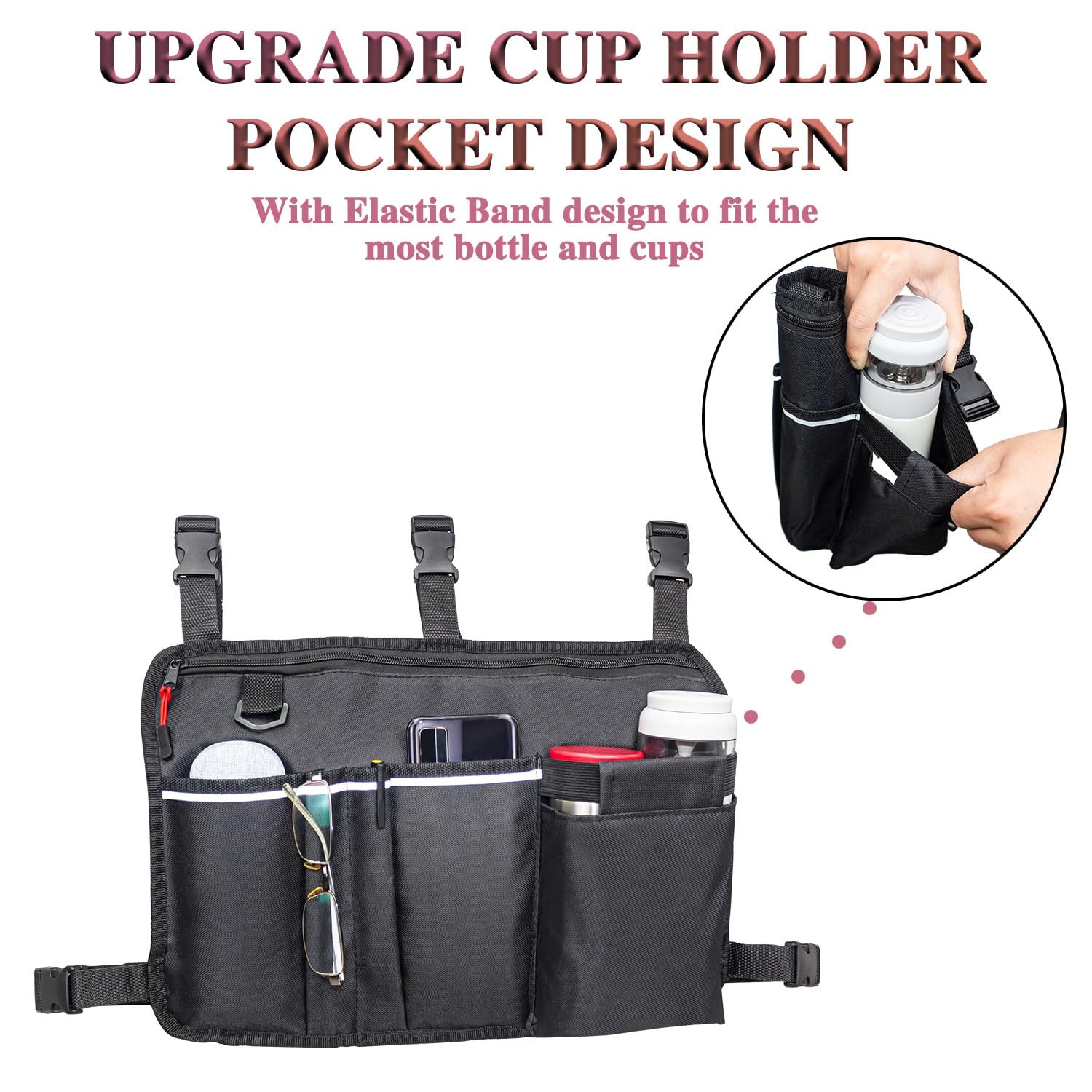 Large Walker Bag with Water Cup Holder,Walker Basket ,Foldable Walker Storage...