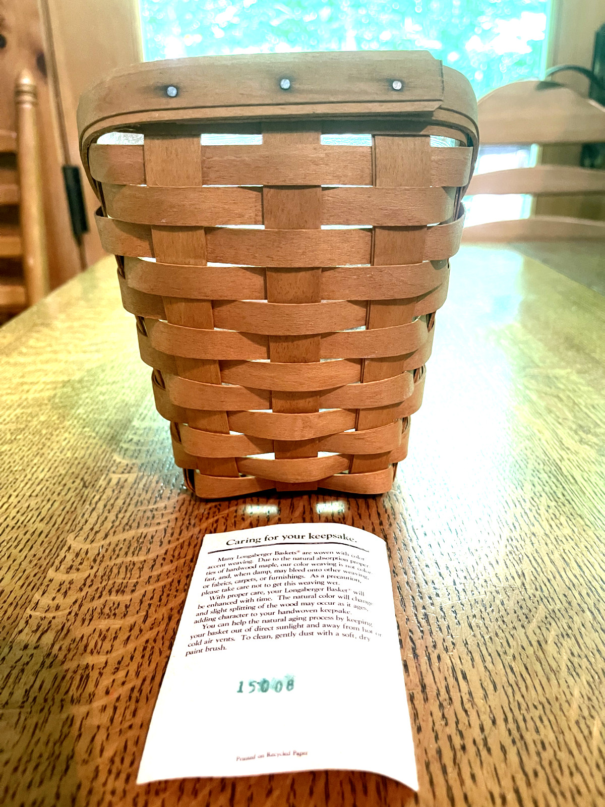 Longaberger Small Vegetable Basket, w/Protector, MINT
