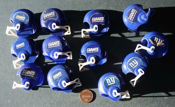 1970s NFL Era New York Giants old gumball machine football helmet LOT OF TWELVE-