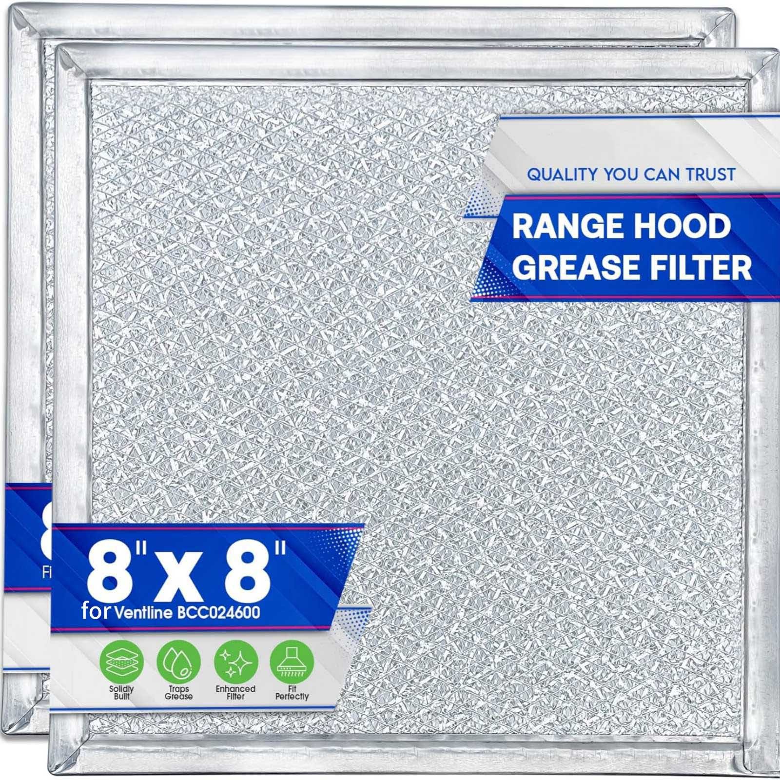 2 Pack Durable 8in*8in Aluminum Range Hood Filter For Ventline BCC024600