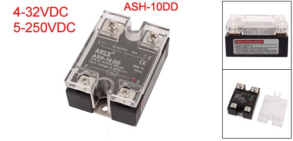 ASH-10DD 4-32V DC to 5-250V DC 10A Single Phase Solid State DC-DC Relay
