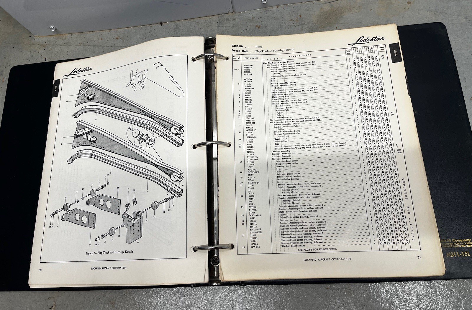 Lockheed Lodestar Model 18 Maintenance Parts Catalog-Original