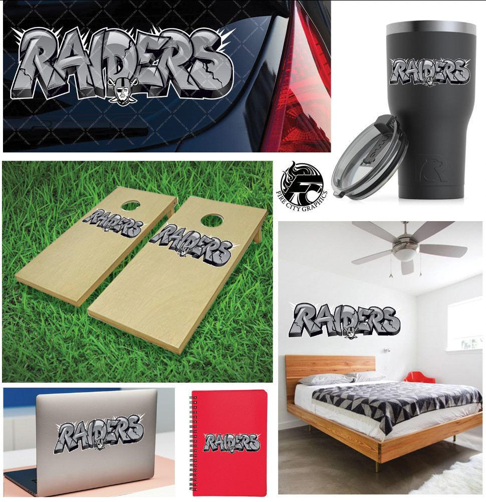 Raiders Graffiti Sticker Decal Car Truck Window Wall Laptop Bumper Phone Body