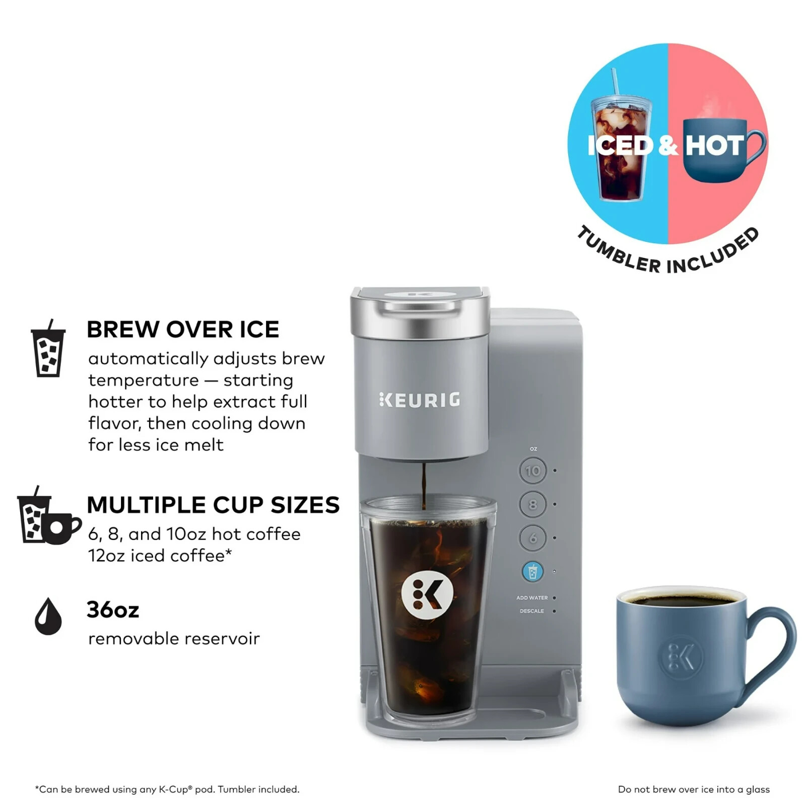 Keurig K-Express Plus Essentials Single-Serve Coffee Maker - 5000373321 (Gray)