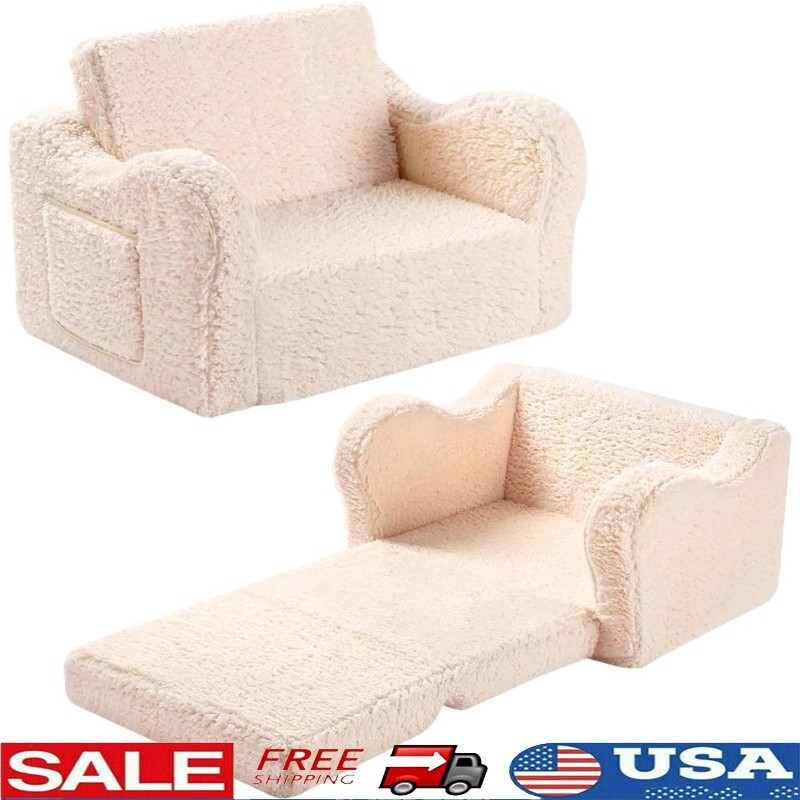 Kids Sofa Flip-Out Soft Foam Lounge Removable Washable Cover Safe Seating New