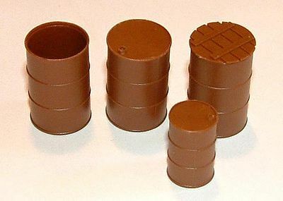 Tichy Trains 2023 O Scale 55-Gallon Drums w/Lids -- Regular & Fire
