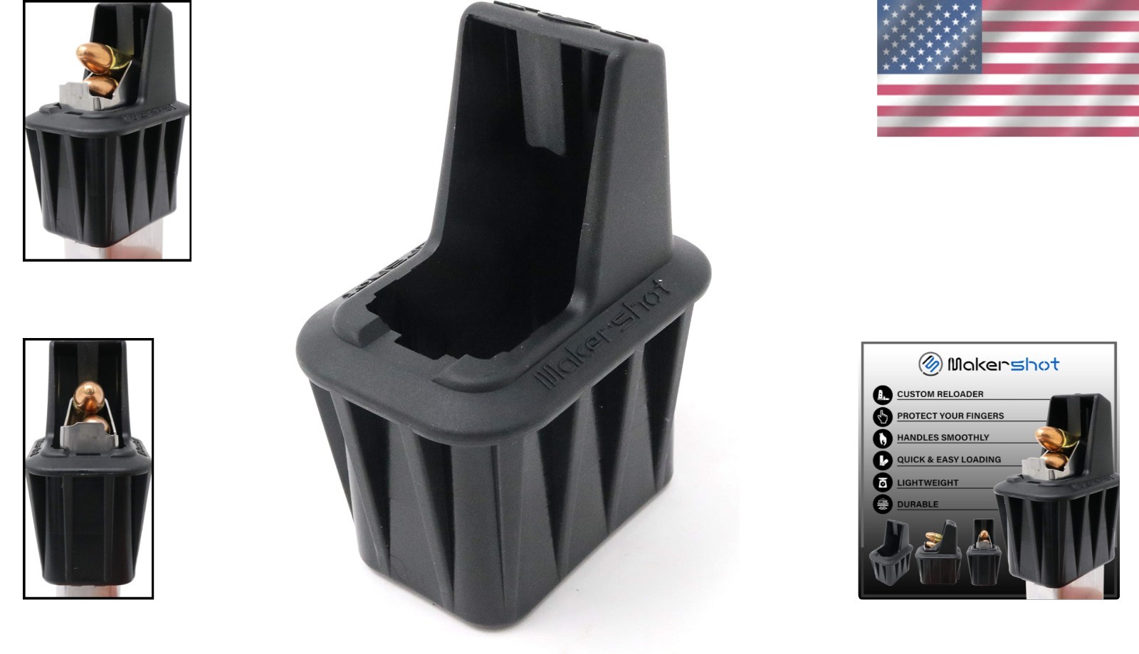 Brand New Custom Speed Loader for 9mm Beretta 92 / M9 - Black Plastic, Medium
