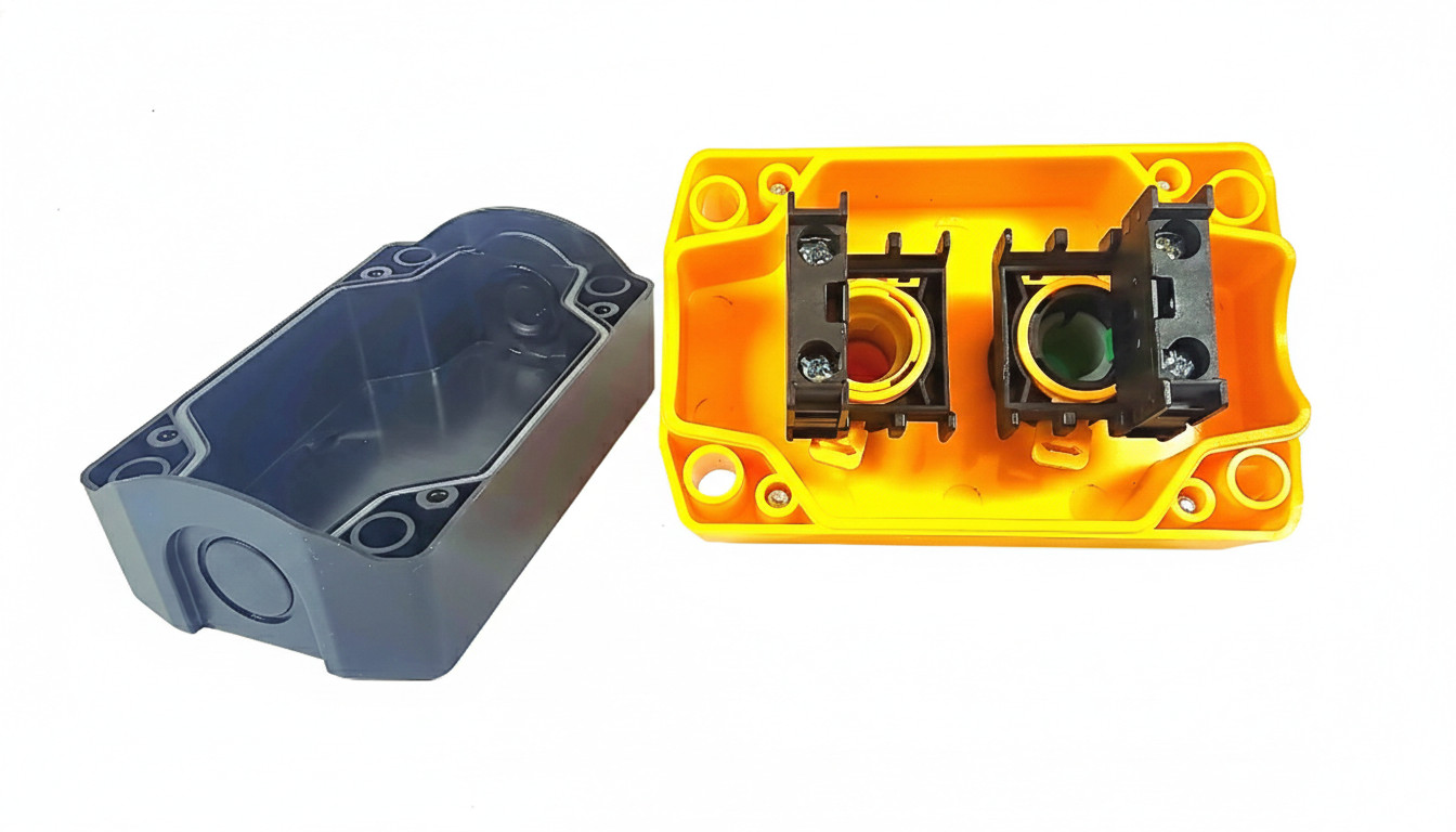 Alpinetech 2 Buttons Control Station - Control Box, E-Stop, Momentary Switches