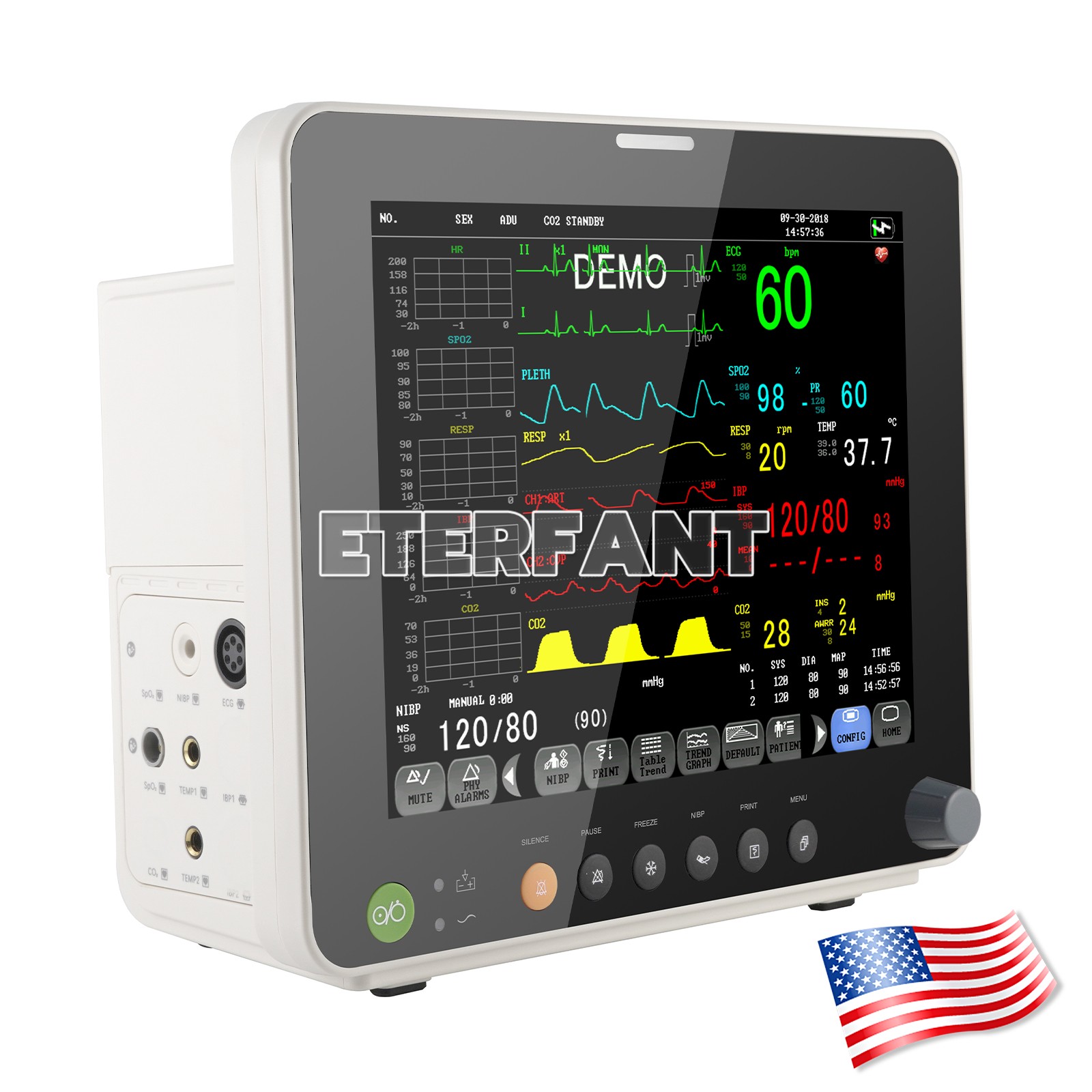 ETERFANT 12" Patient Monitor ICU CCU Vital Sign for Hospital/Wall Mount Bracket
