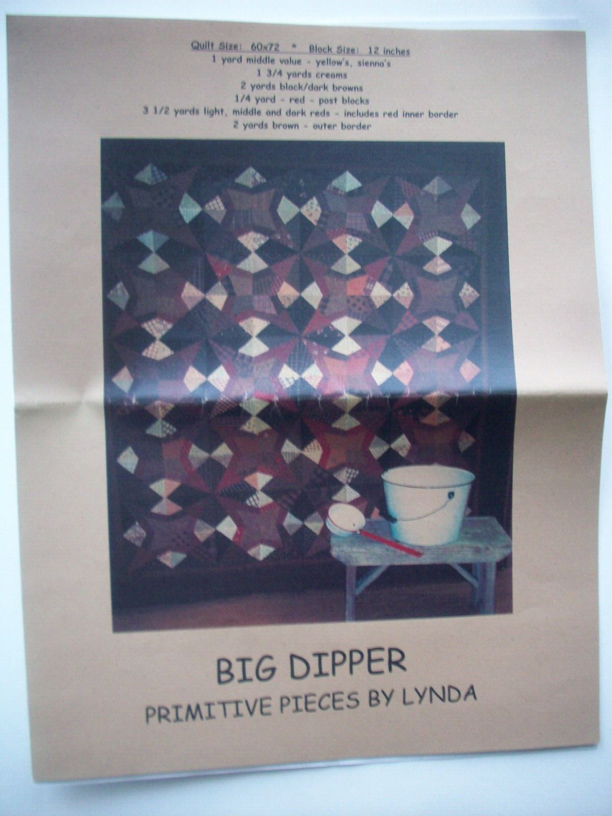 Big Dipper primitive patchwork quilt pattern *B