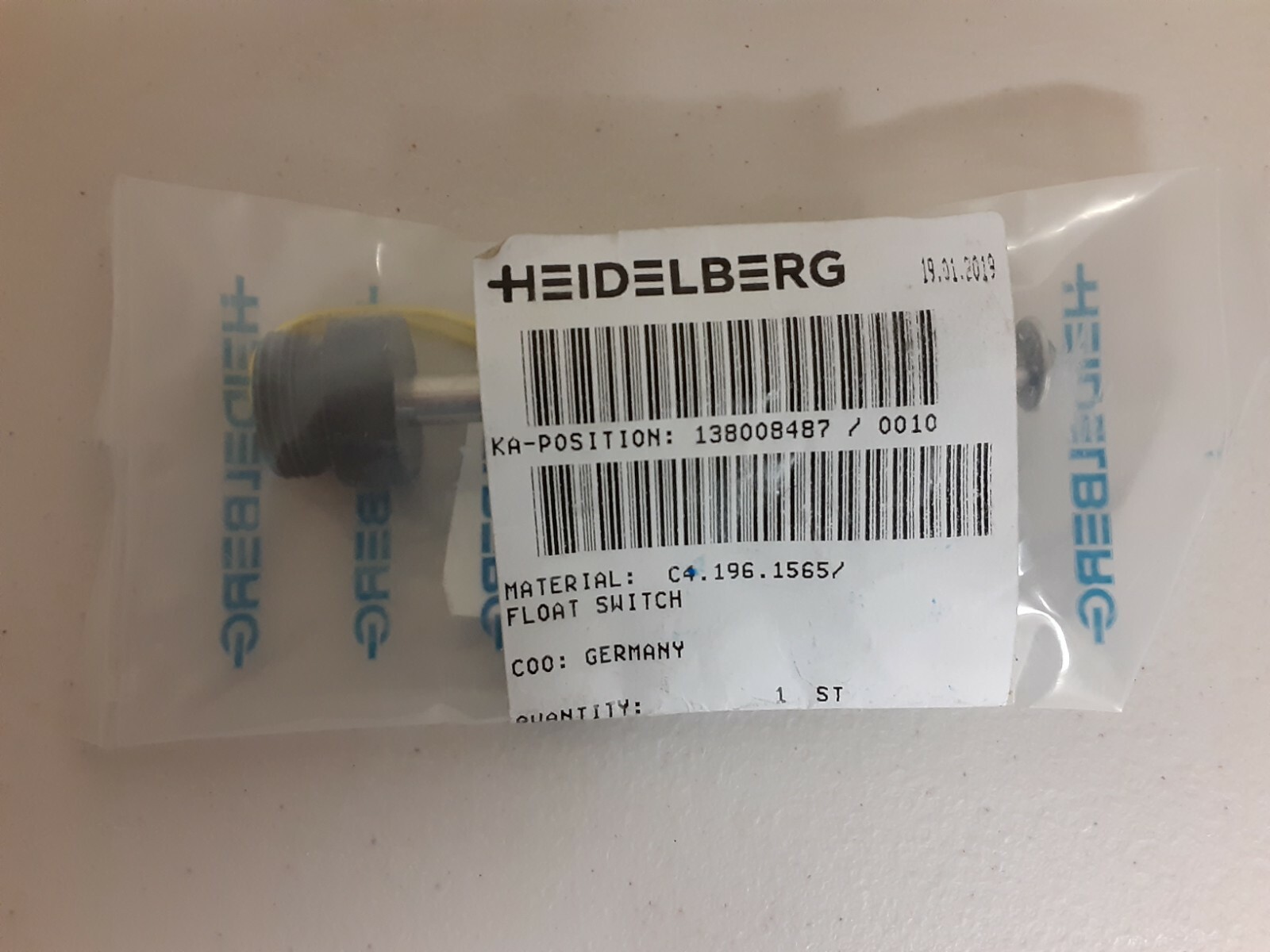 Heidelberg Technotrans Float Level Switch C4.196.1565/