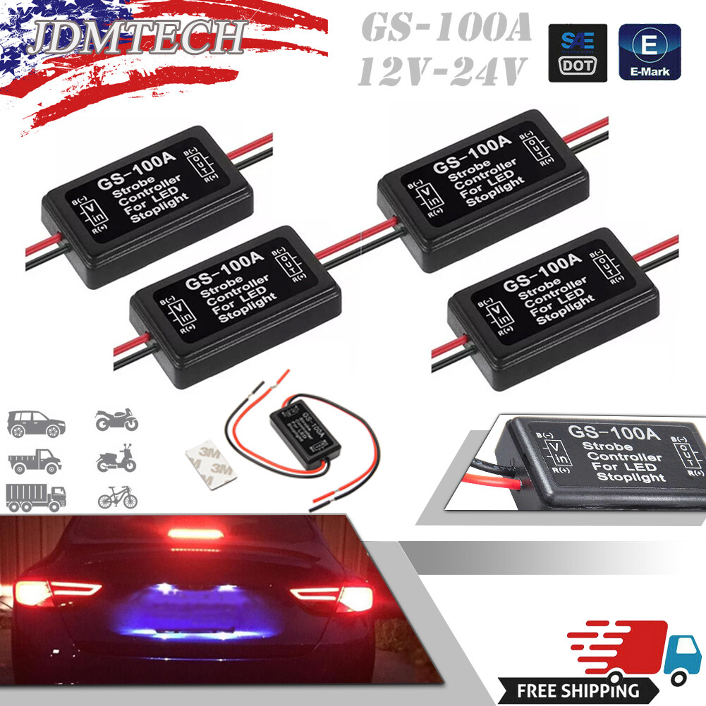 4 PCS Flash Strobe Controller Box Flasher Module for LED Brake Tail Stop Light