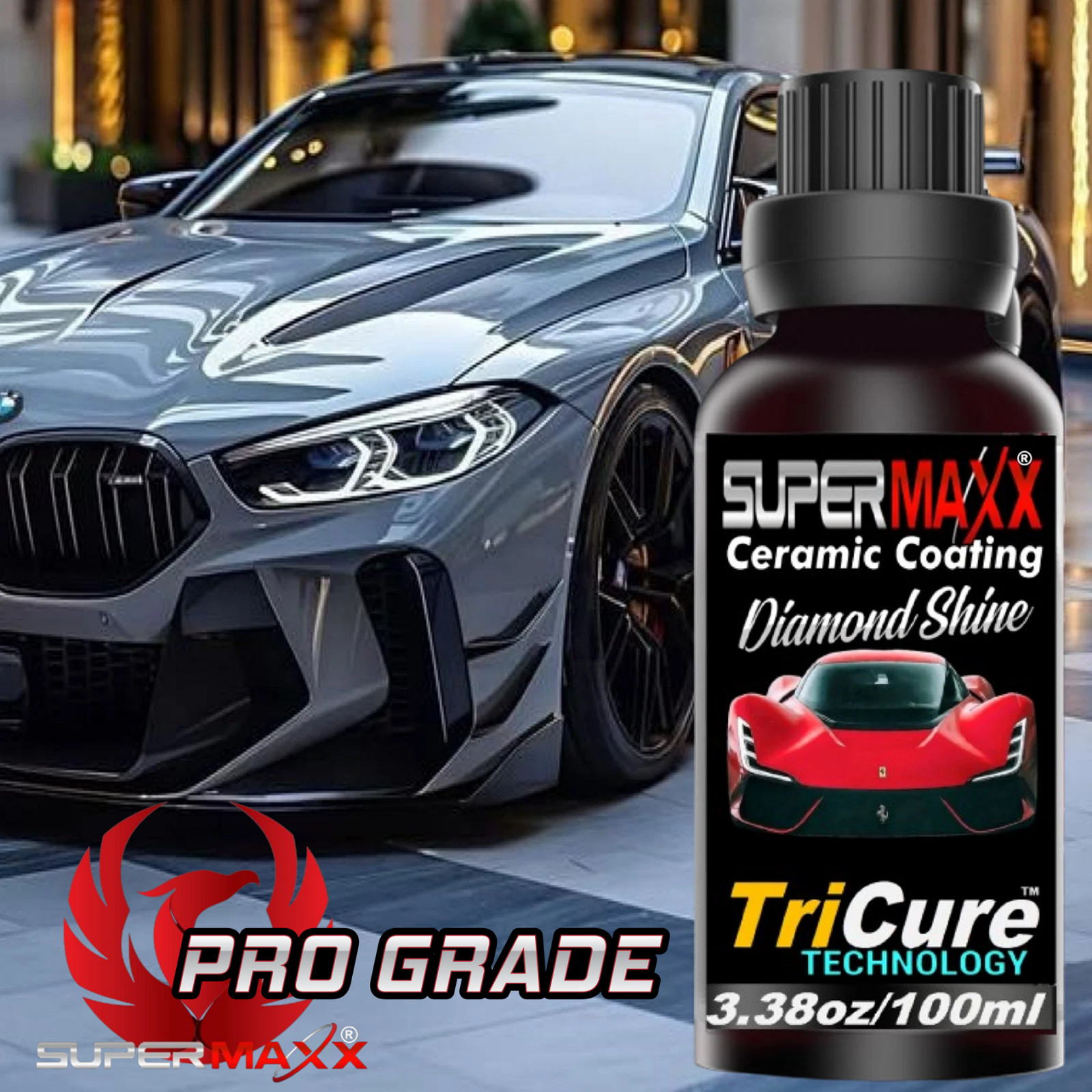 CERAMIC CAR COATING "SCRATCH RESISTANT 9H PAINT PROTECTION" TRICURE "TECHNOLOGY"