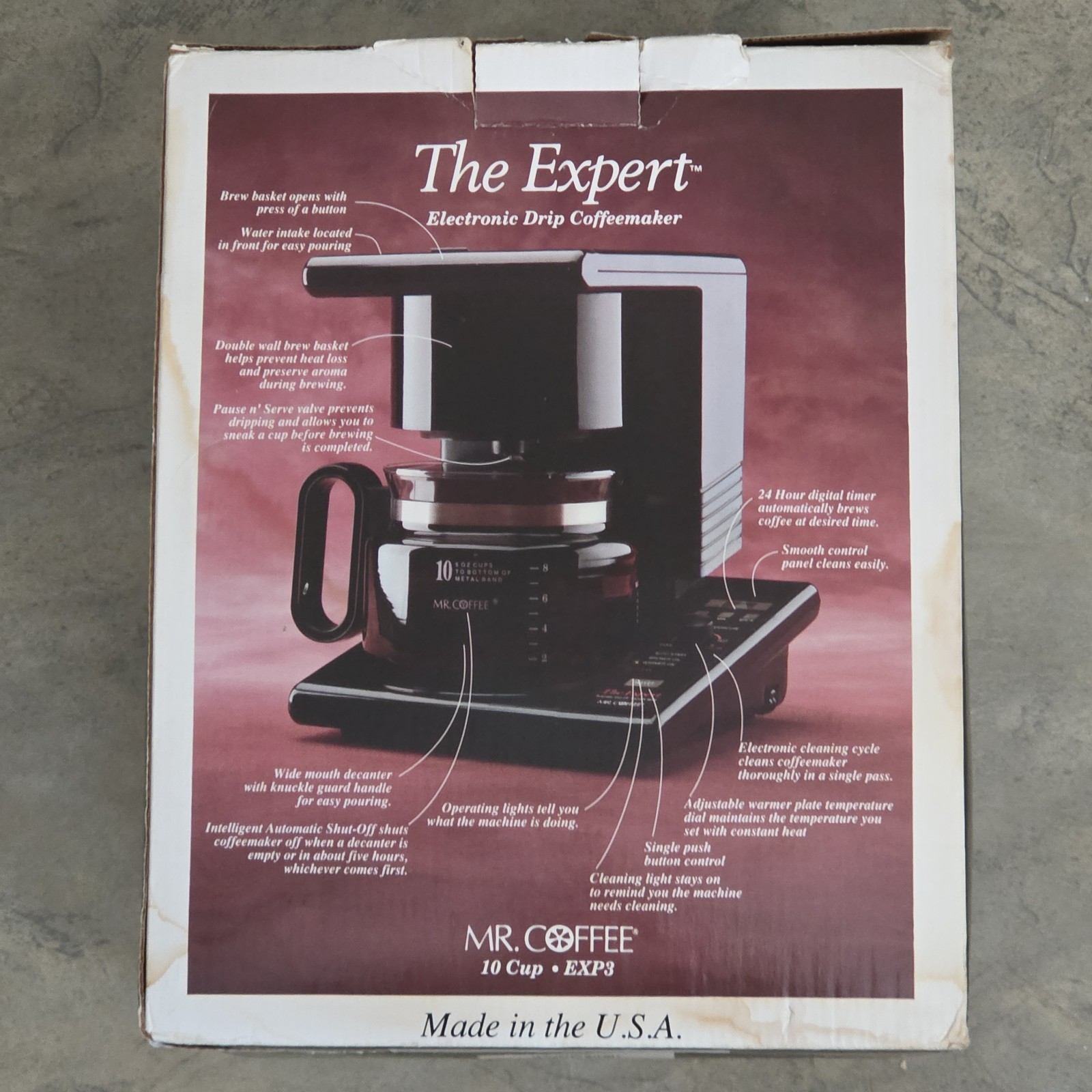 1980s Mr. Coffee "The Expert" 10-Cup Electronic Drip Coffeemaker (Model EXP3)