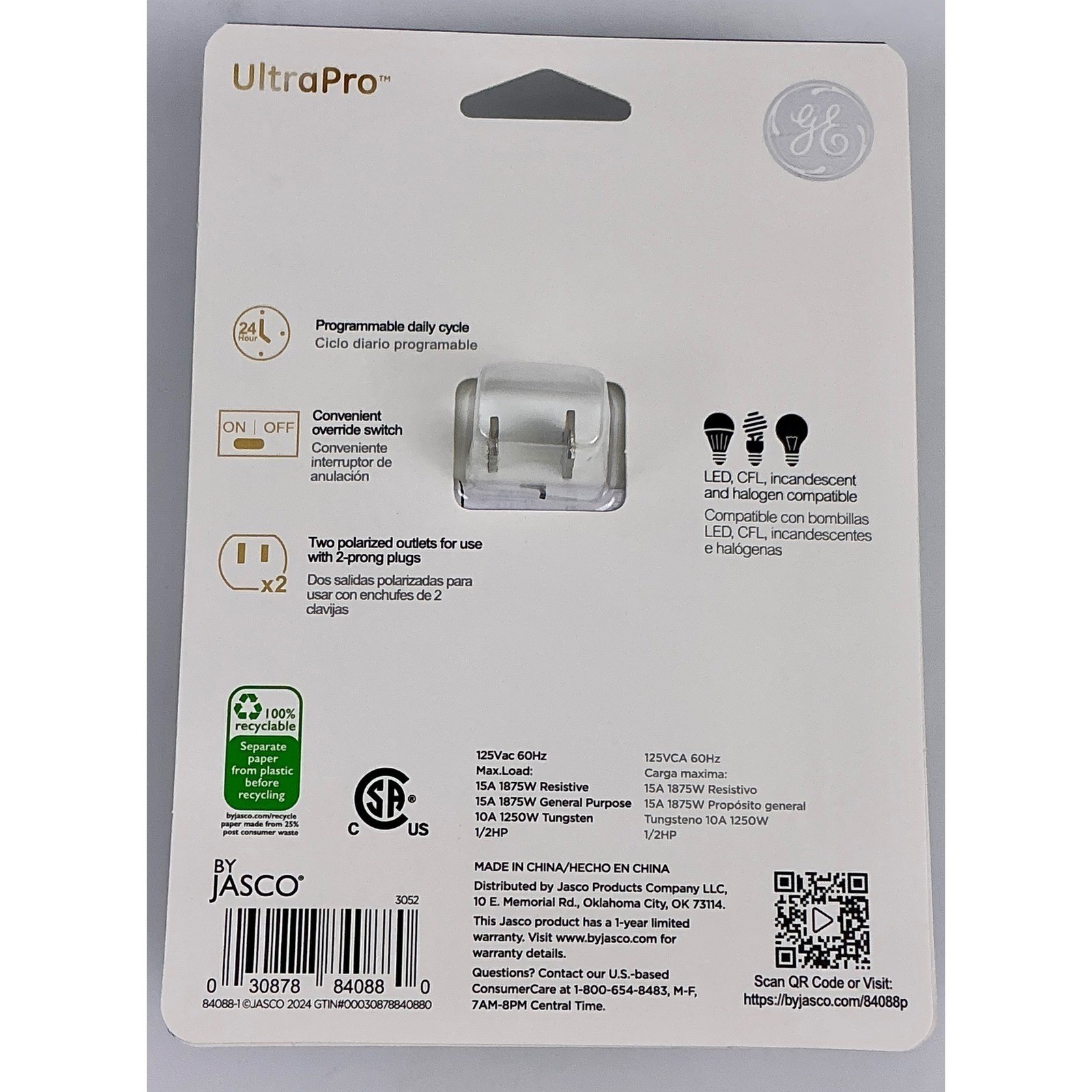 GE UltraPro Indoor Plug-In Basic Timer 2-Pack 2-Outlet 24-Hour Programmable