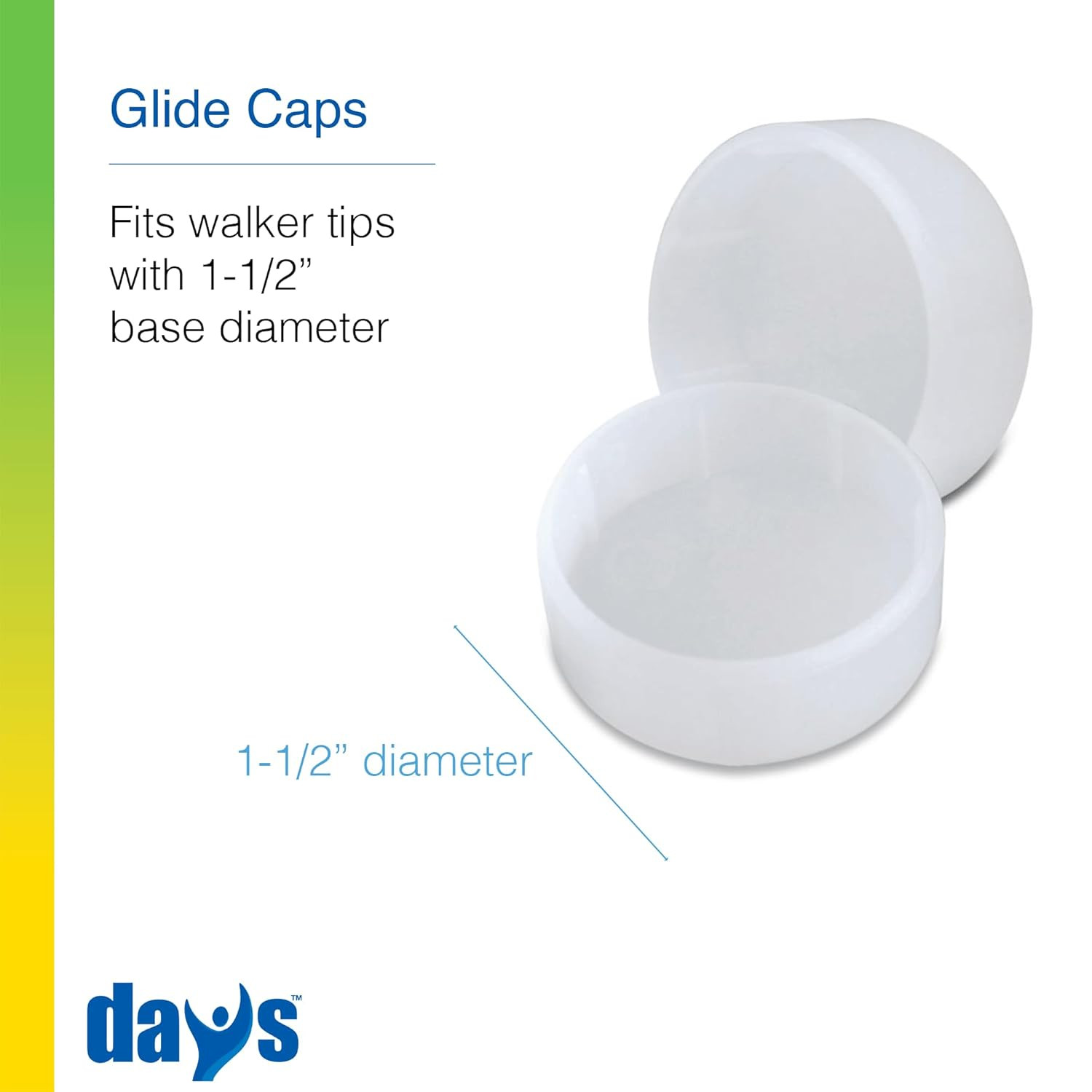 Walker Glide Caps, Pack of 4, Tips for  Walkers to Help Smoothly Walk on Indo...