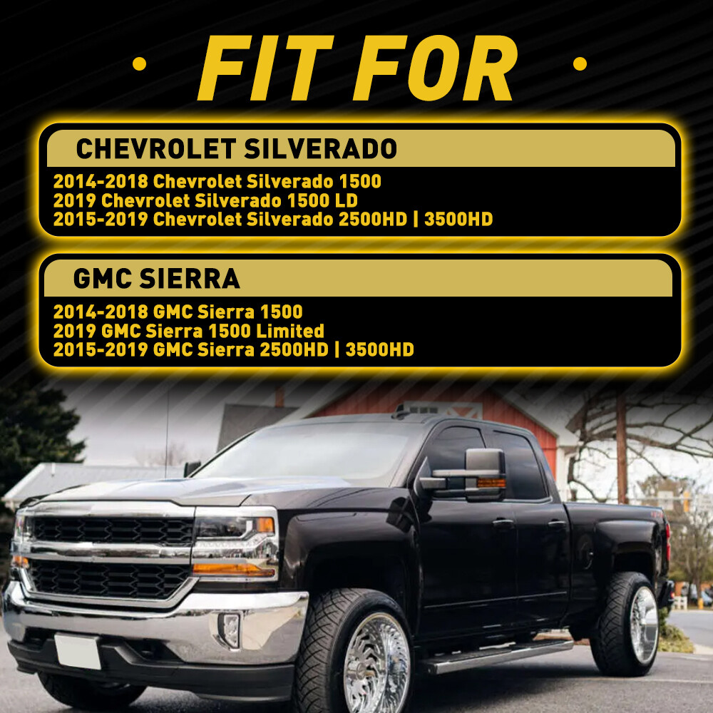 For 14-18 Chevy Silverado GMC Sierra Tow Side Mirror Signal Light Switchback LED