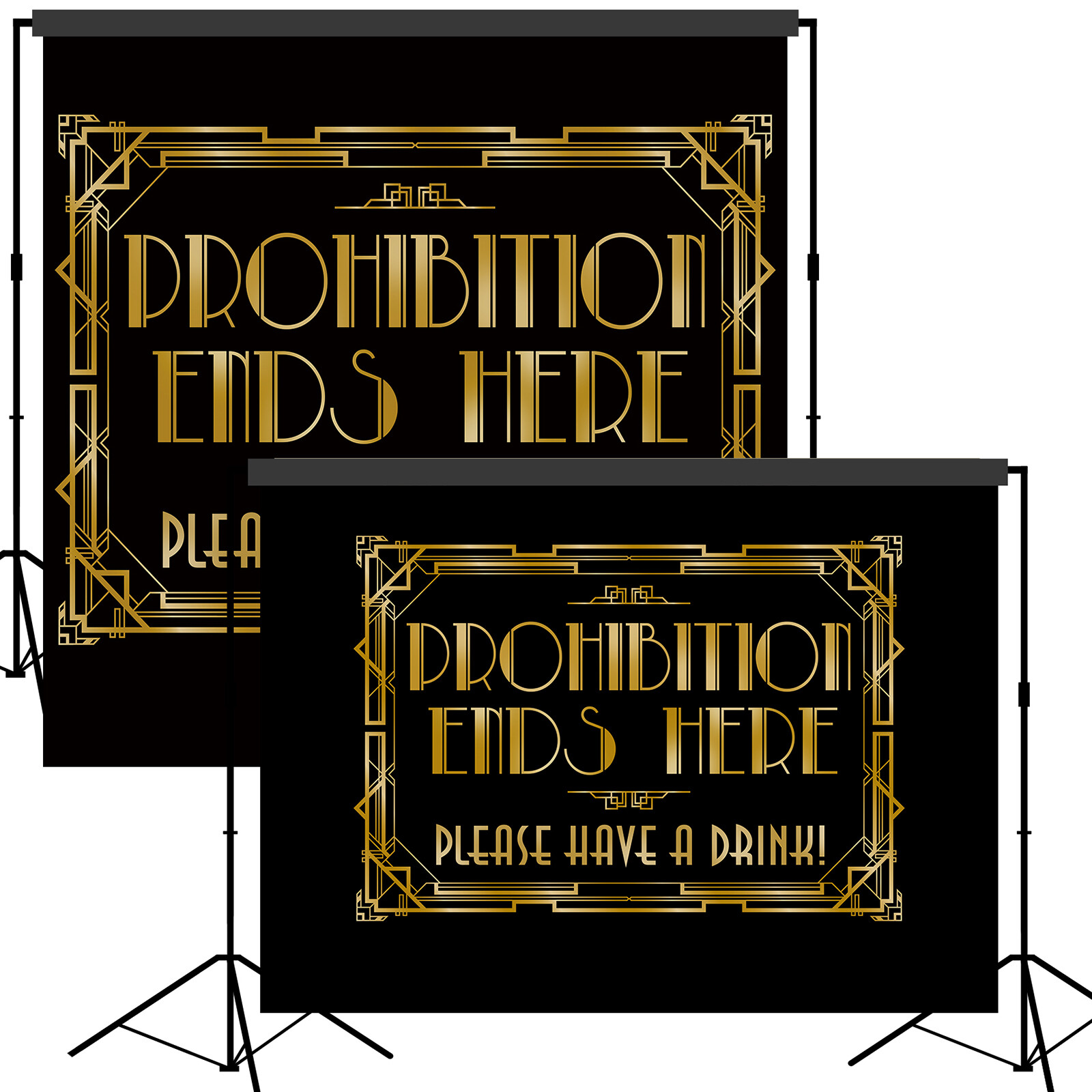 Roaring 20's Gatsby Prohibition Ends Here Backdrop Scene Setter