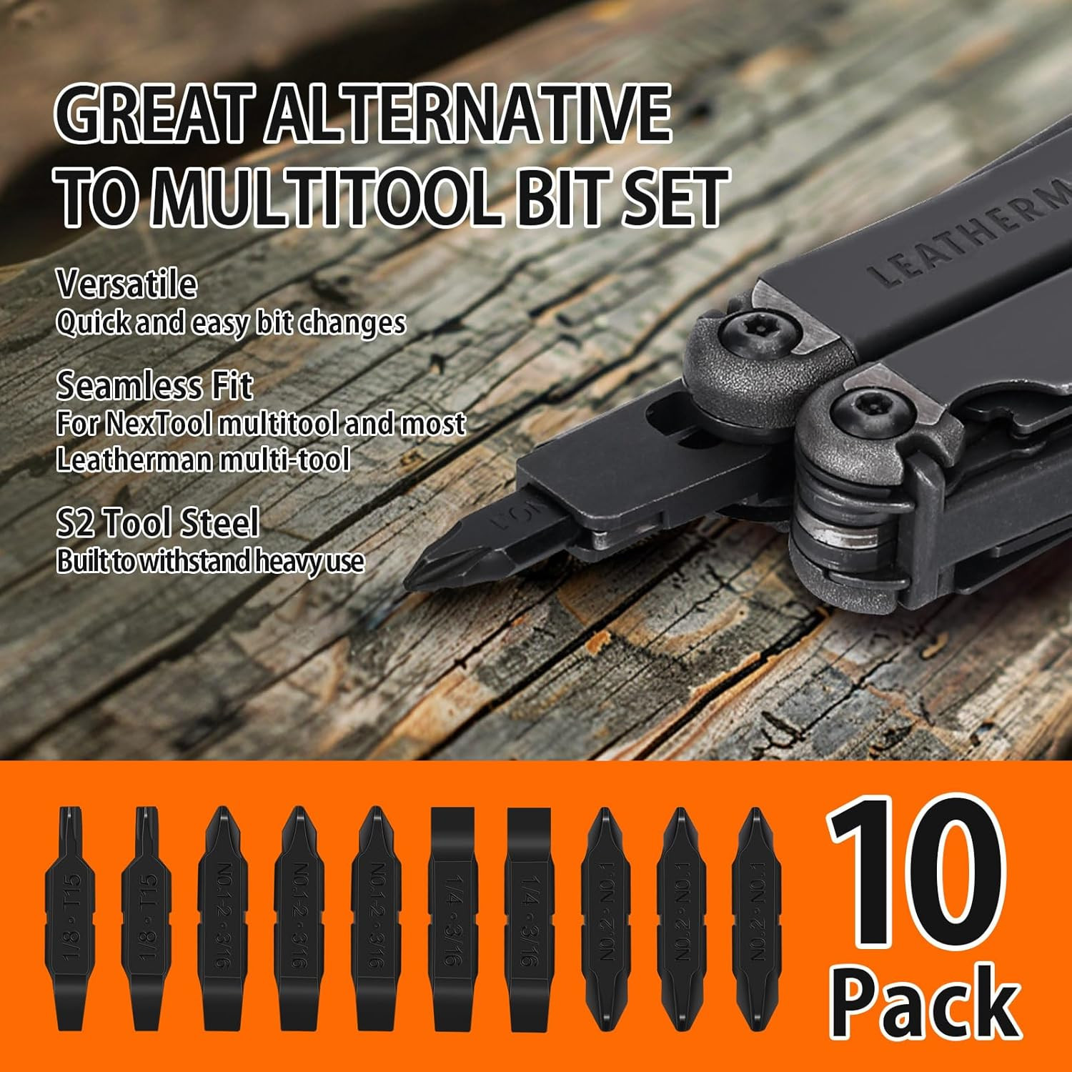 10 Pack Replacement Double-Ended Screwdriver Bit for Leatherman Multi-Tool – Dur