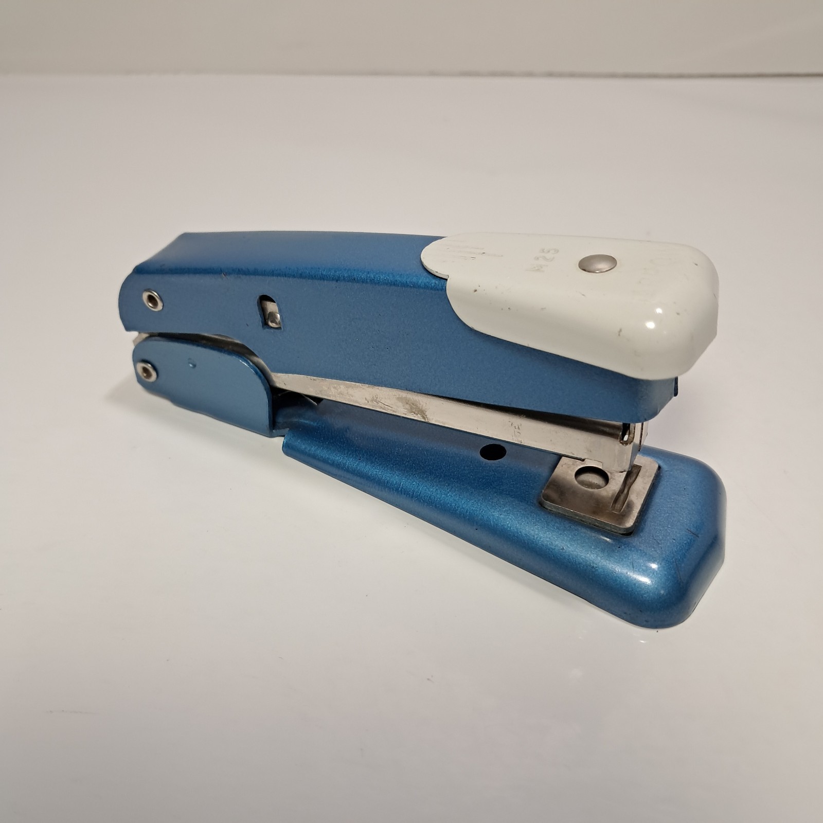 Vintage Arrow M25 Desk Stapler Blue & White USA A25  Staples MCM  Parts only