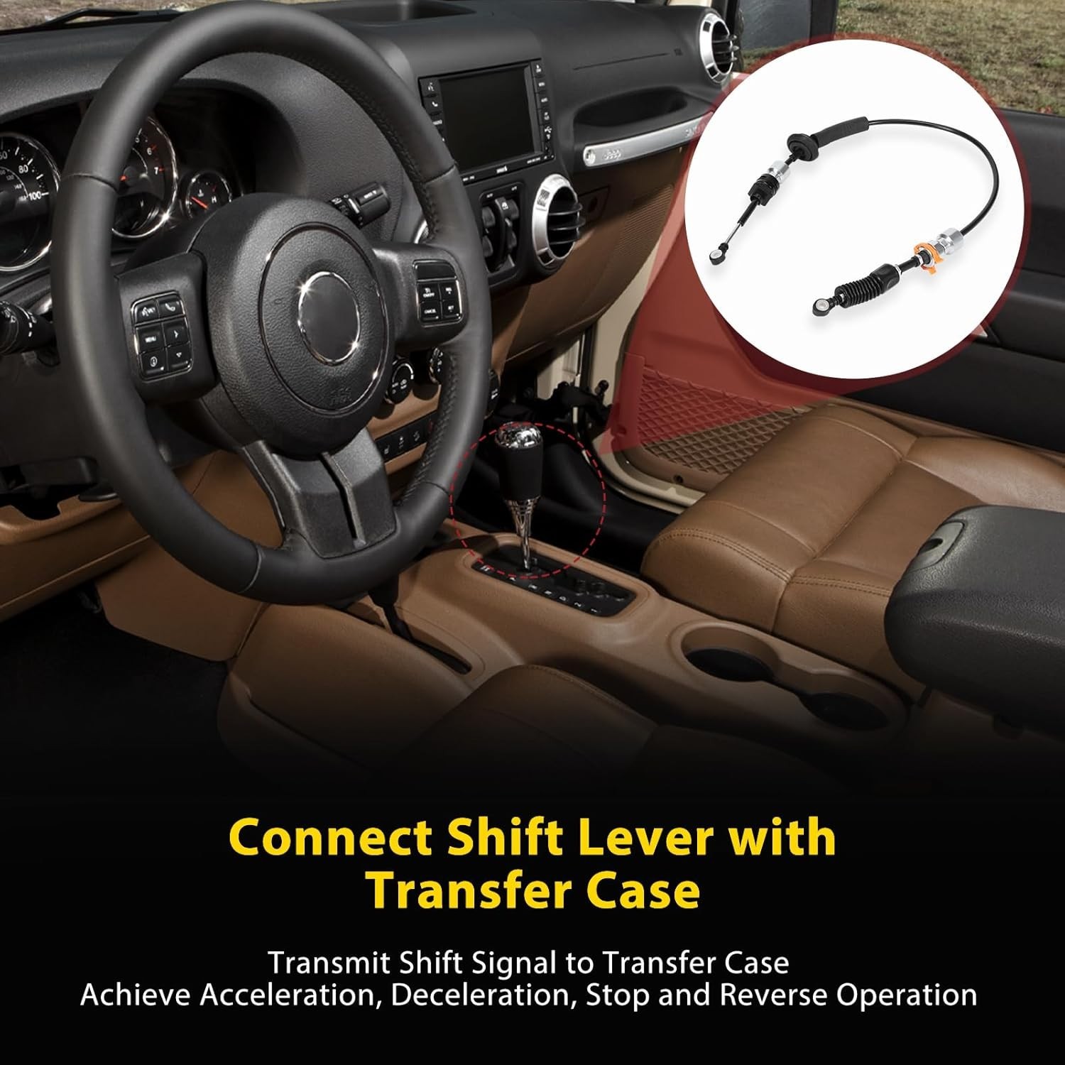 Enhance Shifting Experience: Jeep Wrangler 4x4 Shift Cable Compatible 2007-2011