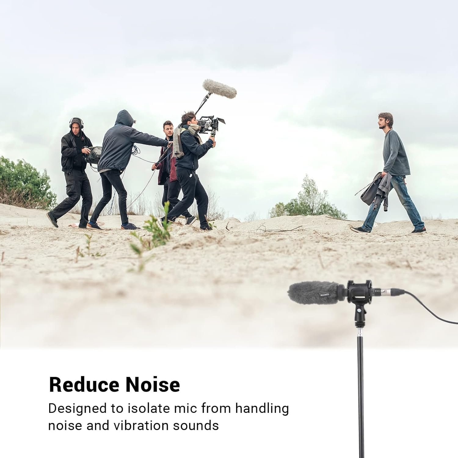 Cold Shoe Microphone Shock Mount Adapter for Camera and Boompole Use