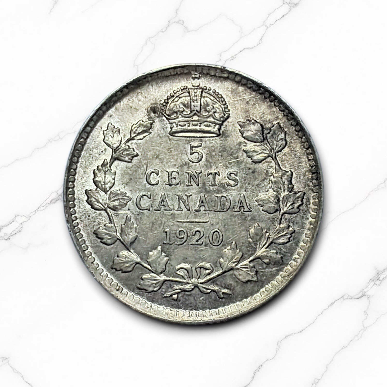 1920 🇨🇦 Canada 5 Cents Silver Coin, George V