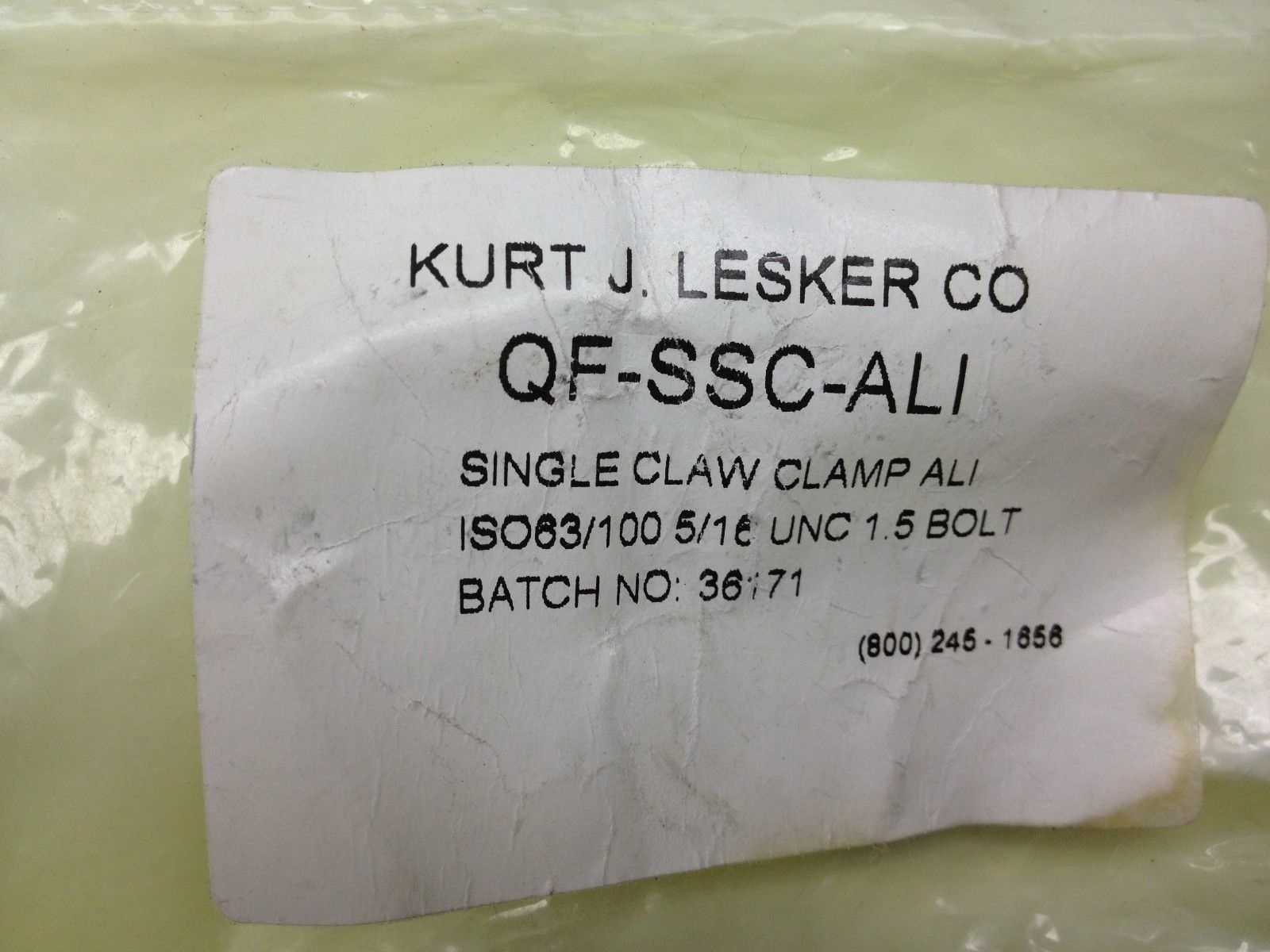 Kurt Lesker QF-SSC-ALI Single Claw Clamp Aluminum Thread 5/16 (LOT OF 4) NEW