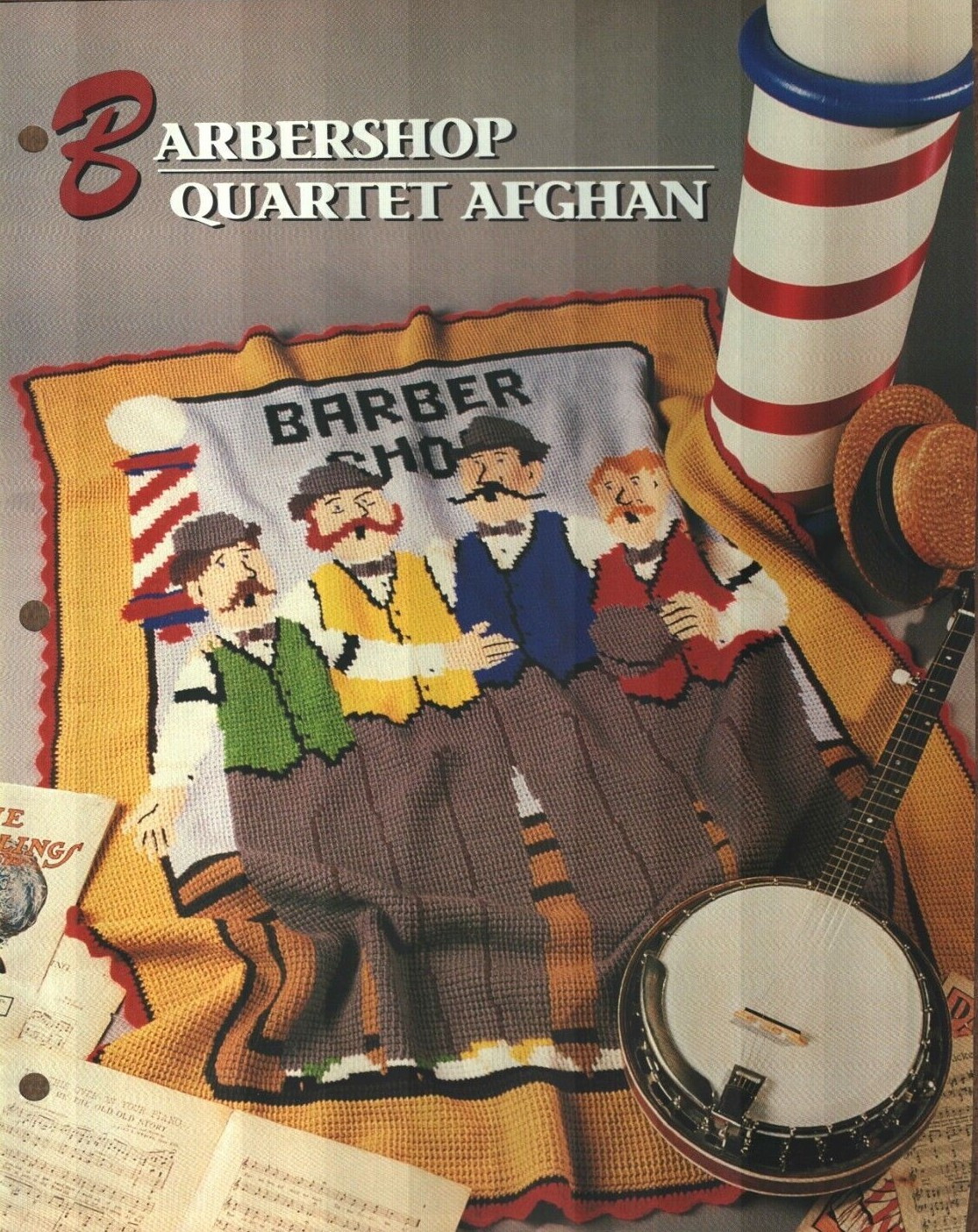 NEW BARBERSHOP QUARTET ANNIE'S CROCHET QUILT & AFGHAN CLUB PATTERN INSTRUCTIONS