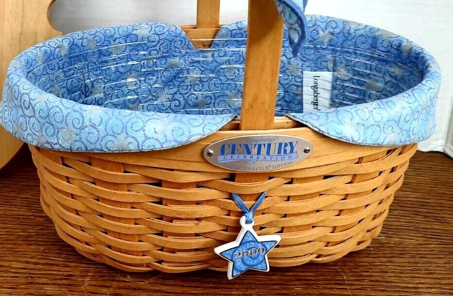 Longaberger 2000 Century Cheer Celebration Lid Fabric Insert Protector Basket