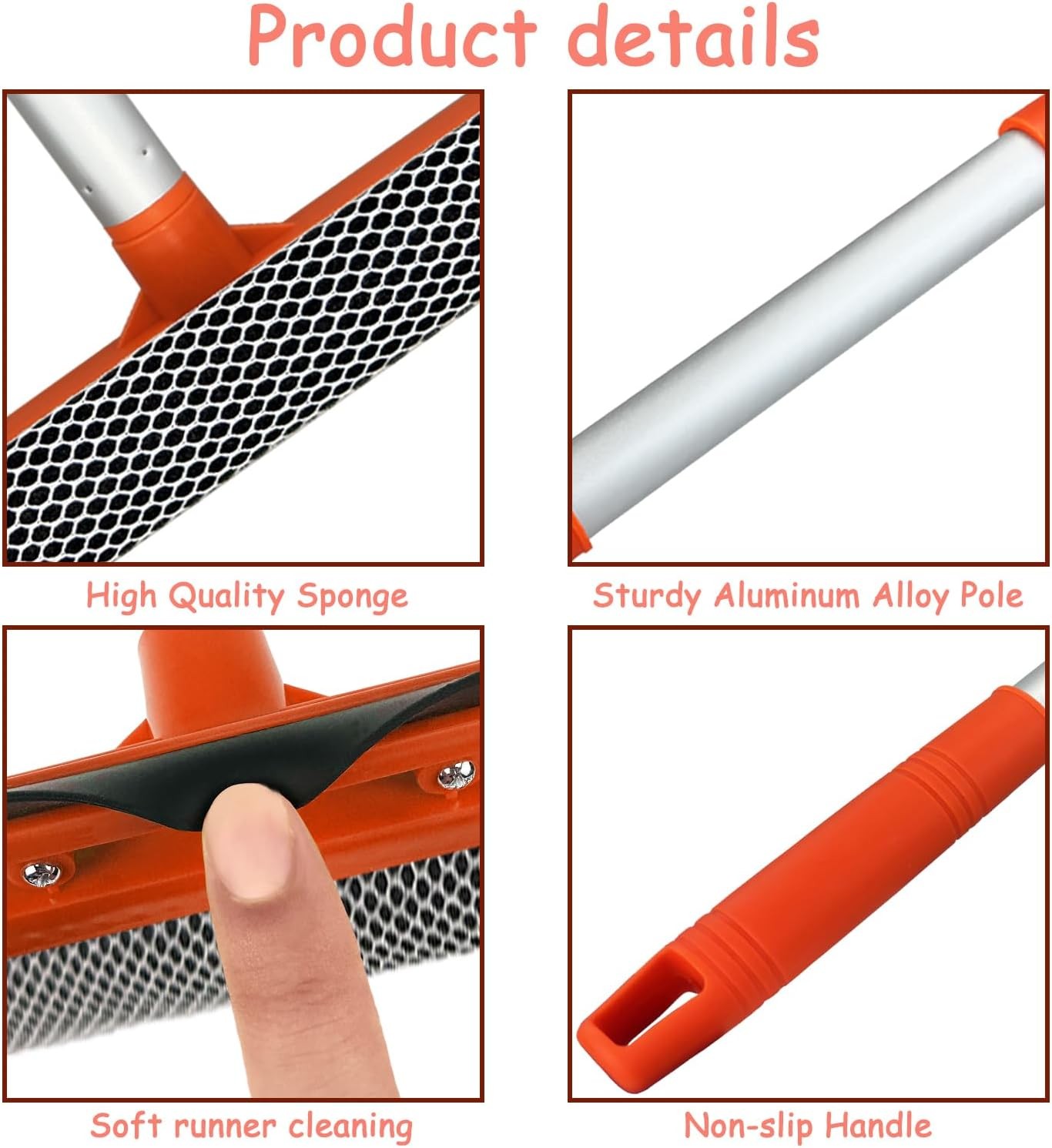Window Squeegee for Window Cleaning with Retractable Pole, Squeegee Window