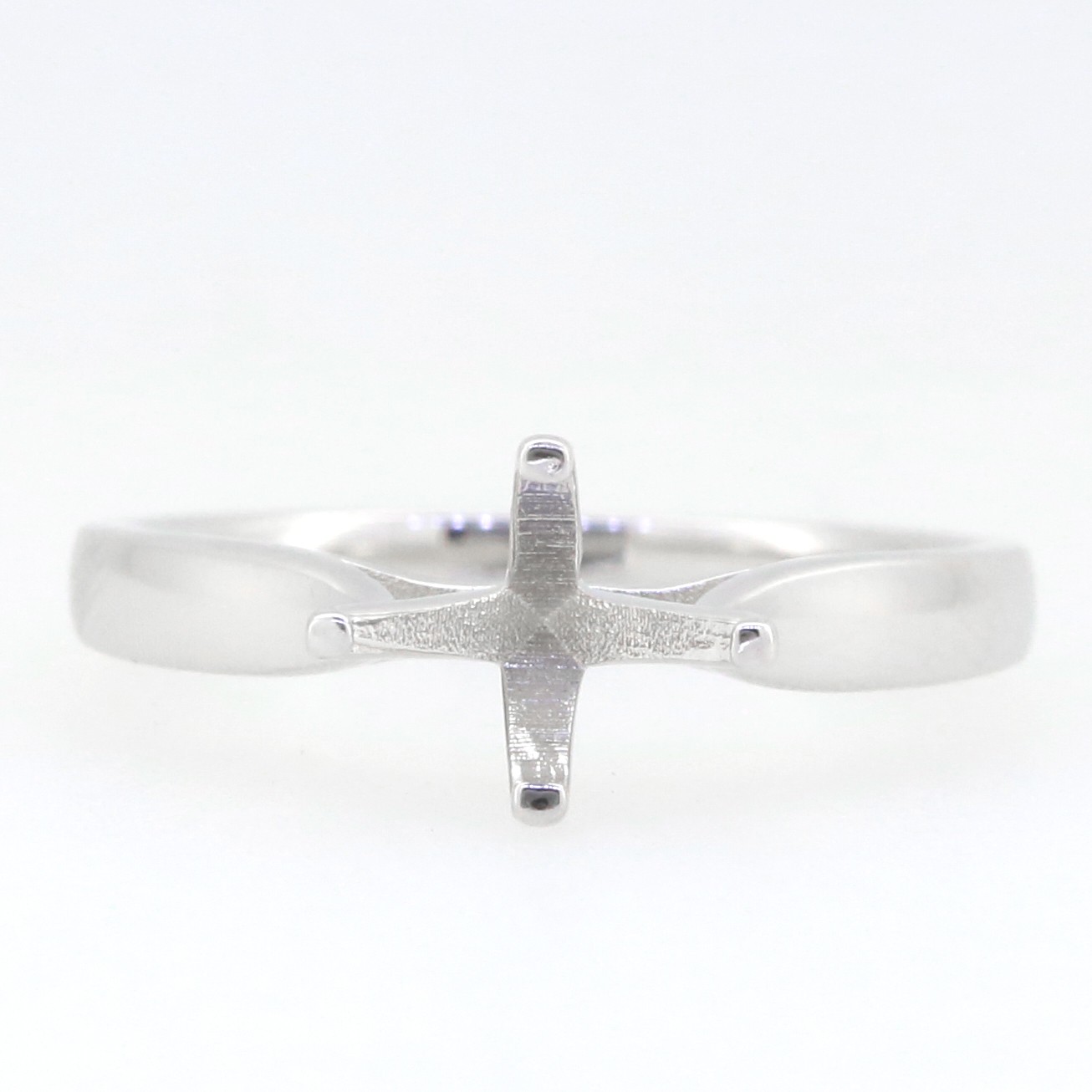 Sterling Silver Semi Mount Ring Setting Round RD 8x8mm Solitaire