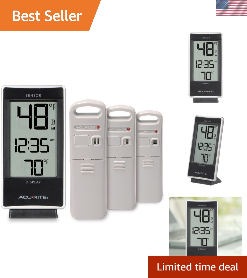 All-Weather Multi-Sensor Thermometer with Built-In Display - For Home & Garden