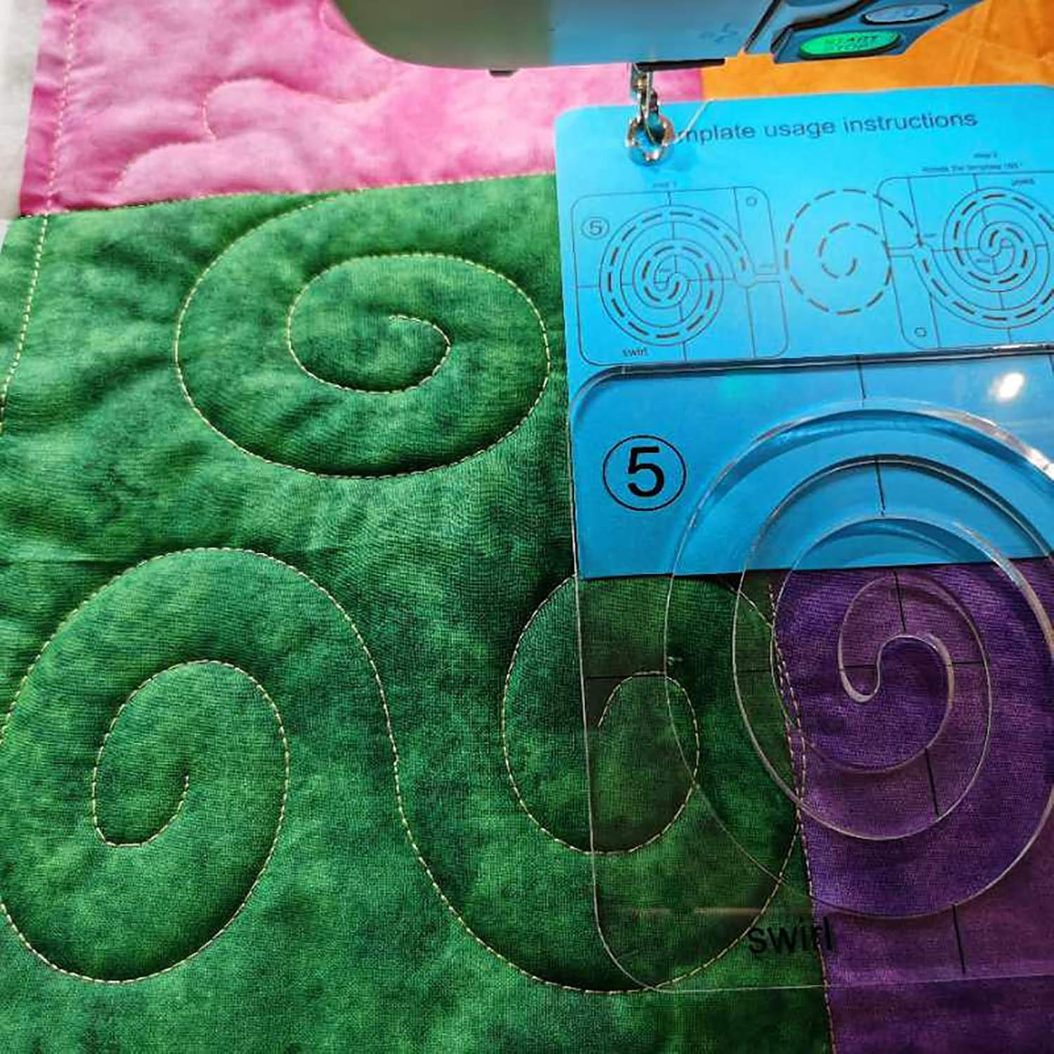 Free Motion Quilting Template Series 5 with Quilting Frame for Domestic Sewing M