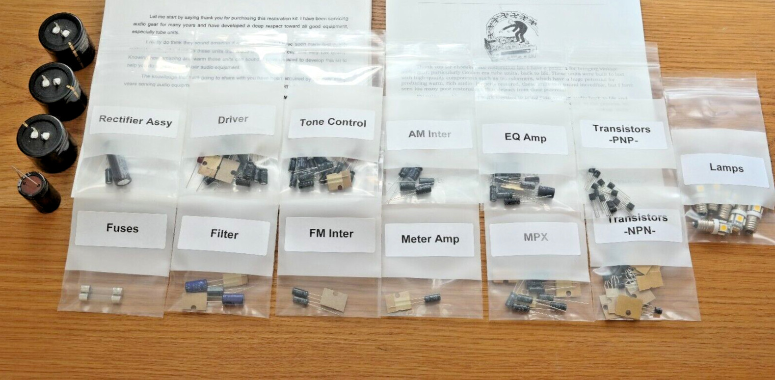 Sansui 2000a receiver rebuild restoration capacitor kit repair instructions fix