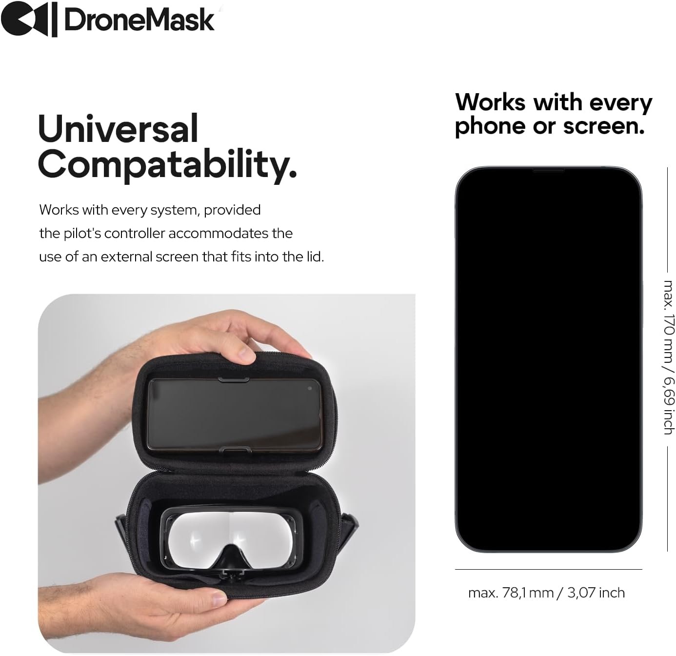 2 | FPV Goggles for All Camera Drones | Unibody Lens | HD | Black