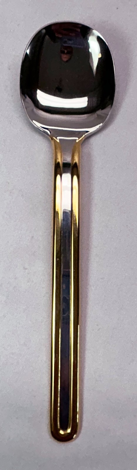 Sasaki Vignelli Bordin Stainless Teaspoon 6 1/4" Gold Accent - Read