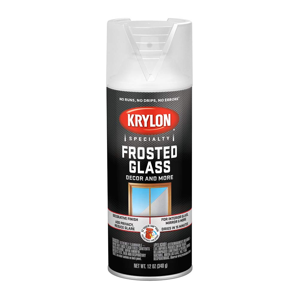 Krylon Glass Frosting Aerosol Spray Paint 12 Ounce White Decorative Privacy