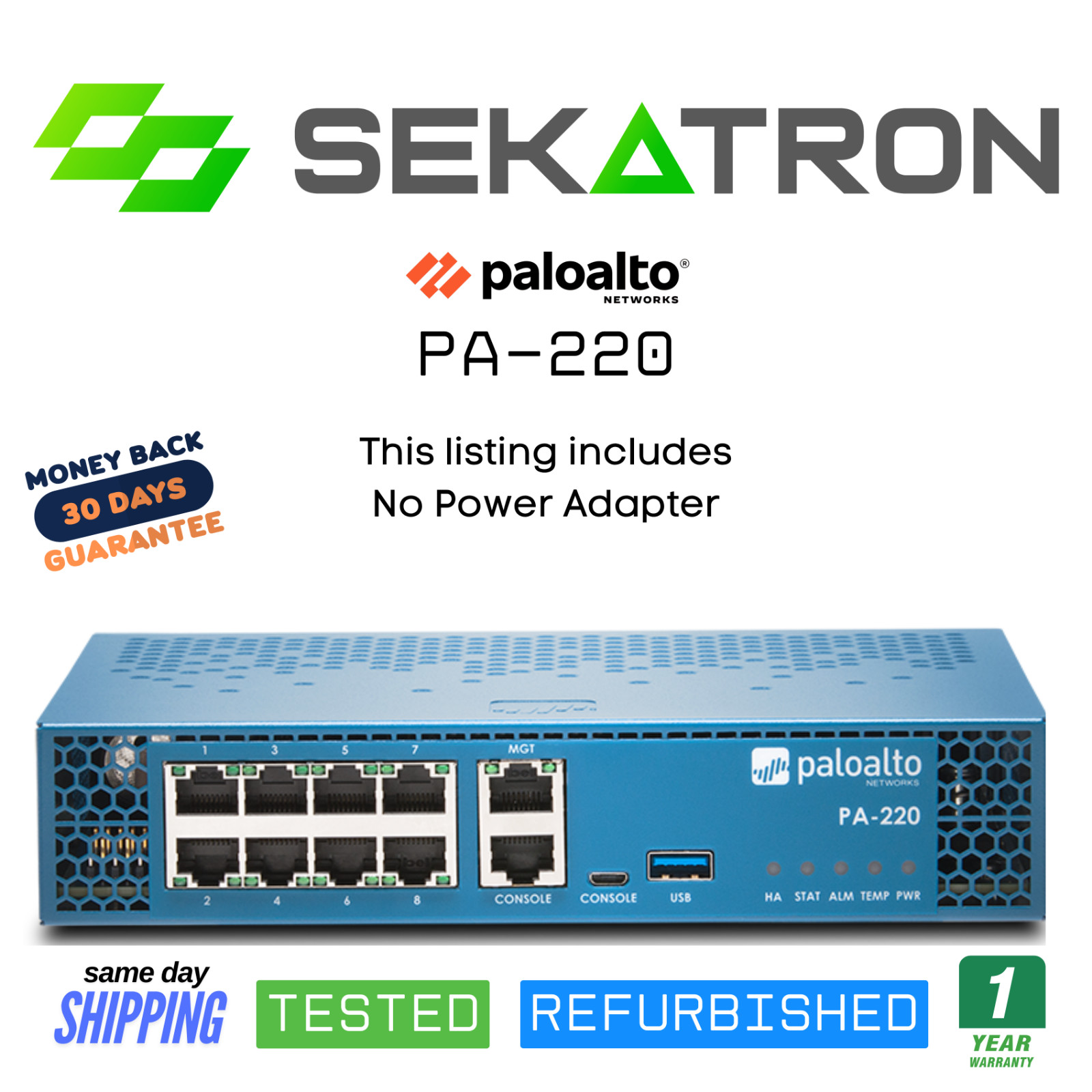 ♻️ Palo Alto PA-220 Next-Gen Firewall 8x Gigabit Ports Fanless Design ⚡Fast Ship