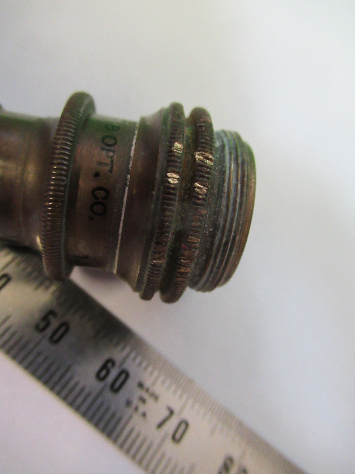ANTIQUE BRASS OBJECTIVE BAUSCH LOMB OPTICS MICROSCOPE as pictured &z1-a-204