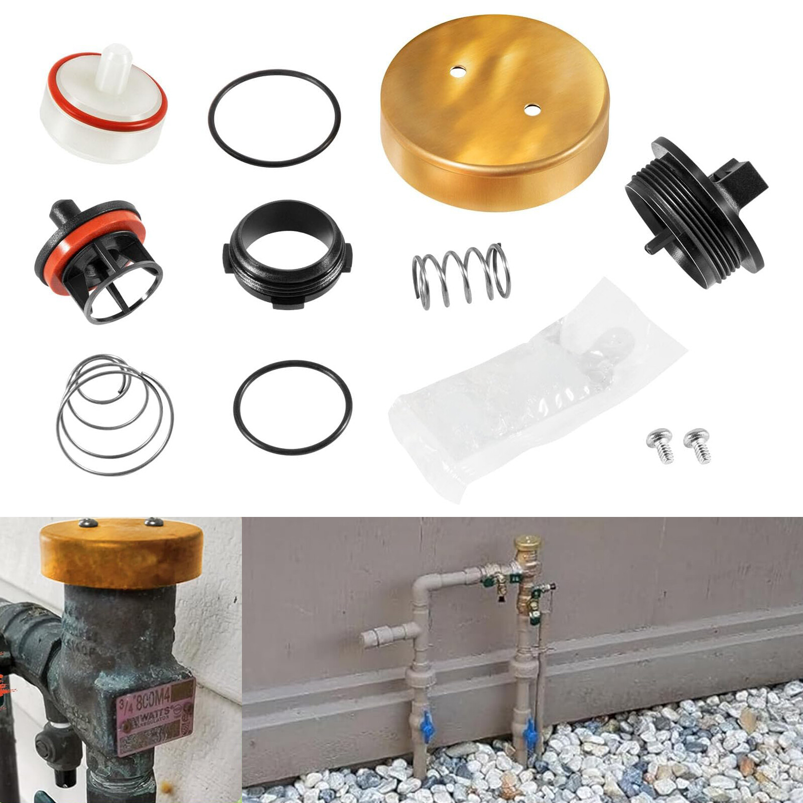 For Watts 0887727 RK 800M4-T 1/2"-3/4" Pressure Vacuum Breaker Total Repair Kit