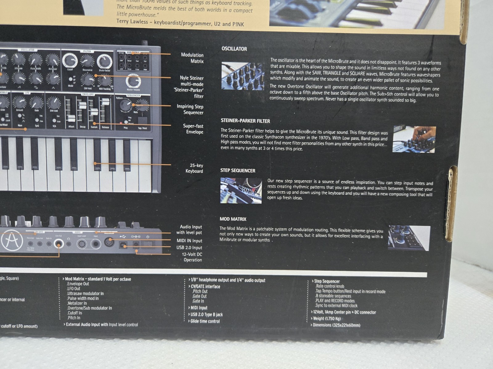 Arturia MicroBrute Analog Synthesizer Keyboard Midi USB