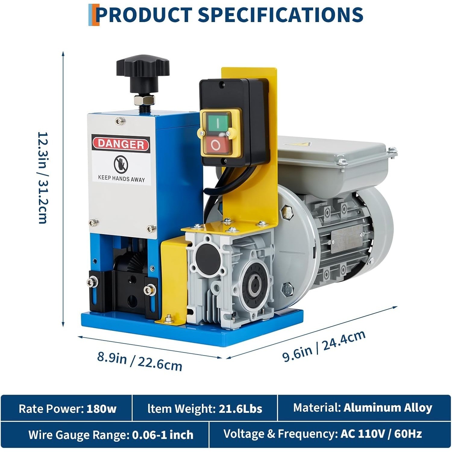 Electric Wire Stripper Machine 0.06-1'' 1-Channel Automatic Scrap Wire Stripper