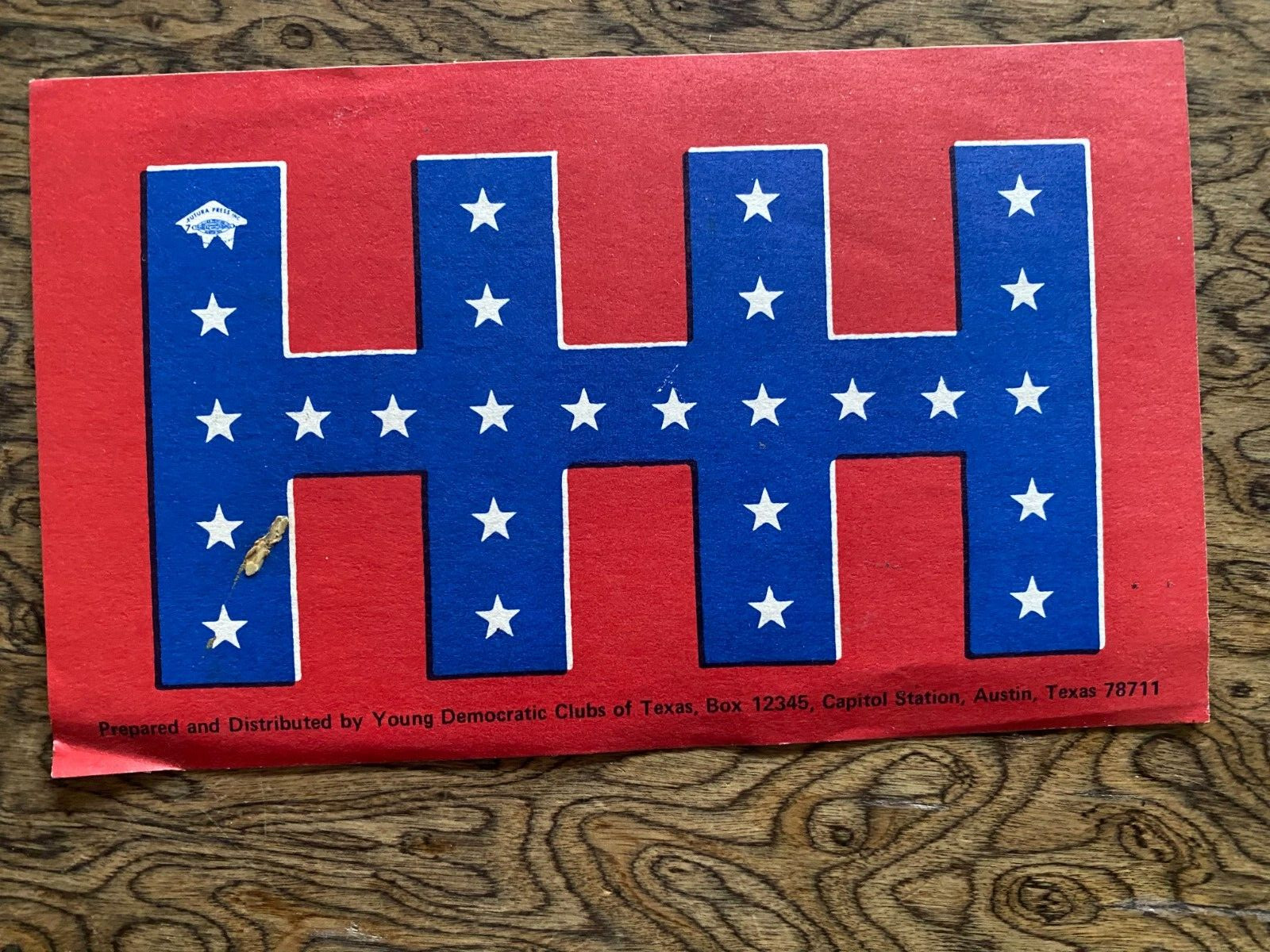 HHH Hubert Humphrey 1968 MINT Bumper Sticker RARE
