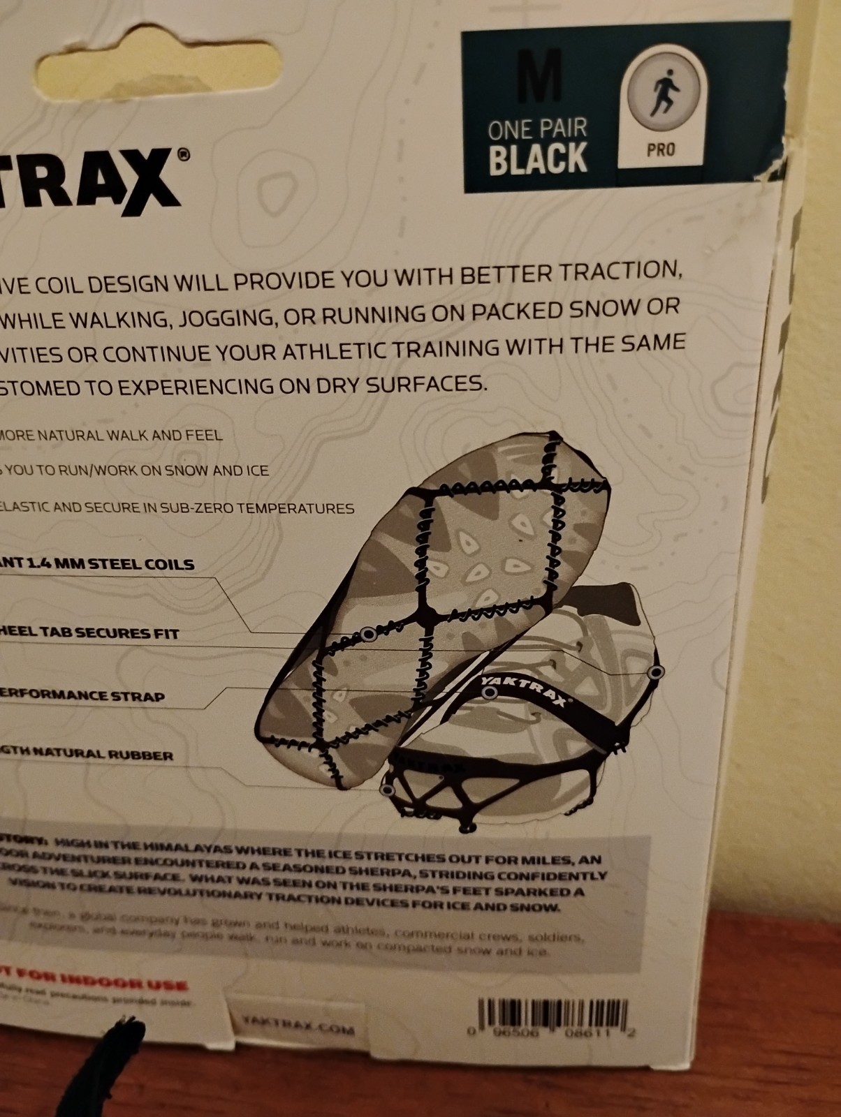 Yaktrax Winter Traction Walk Size Medium BLACK